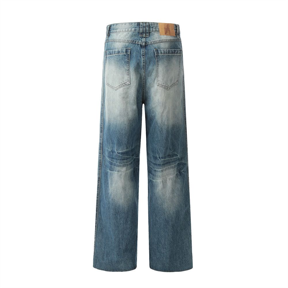 Japanese Brand × Jean Men's loose wide-leg distressed raw edge washed jeans Size US 32 / EU 48 - 3 Thumbnail