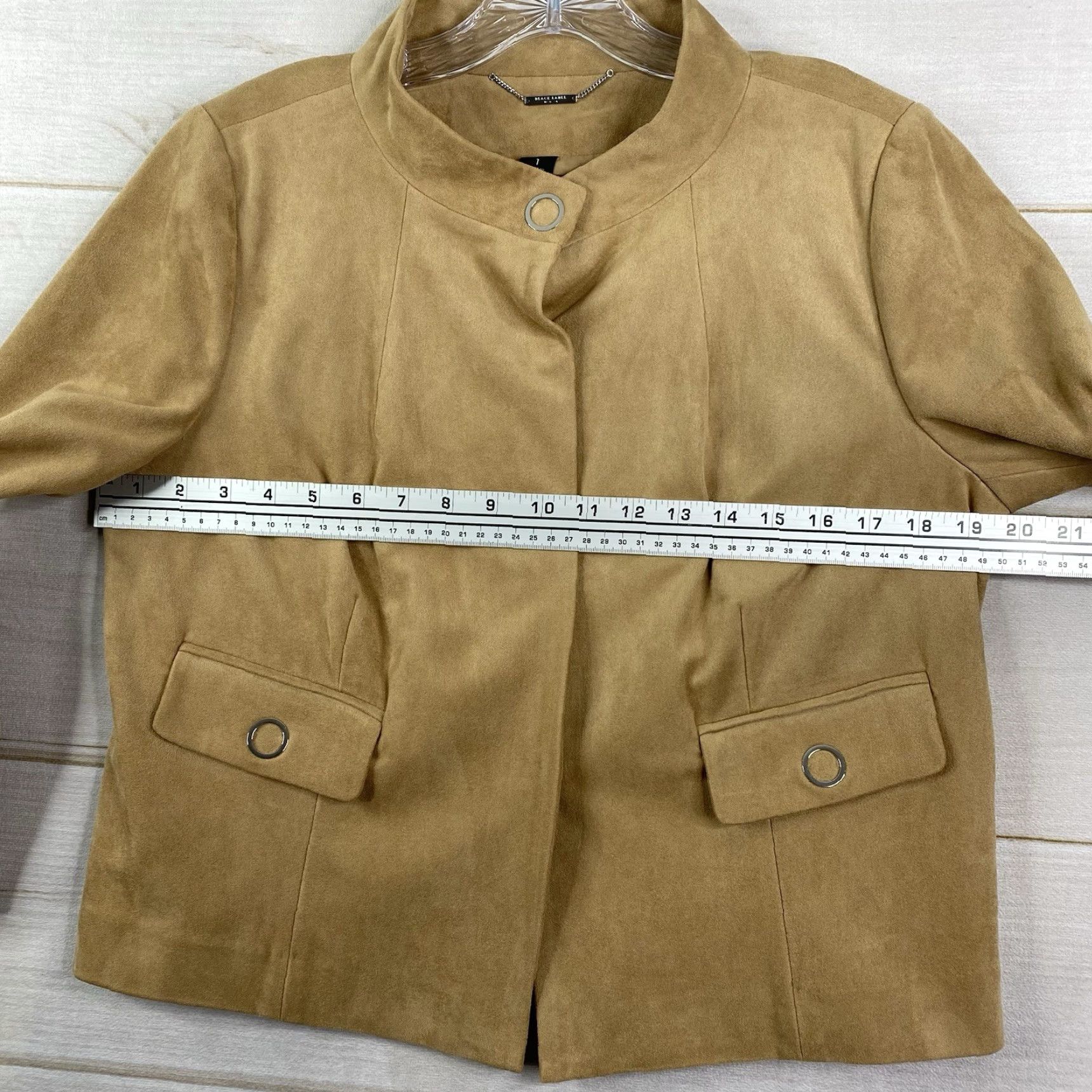Vintage VINTAGE Chico's Jacket Sz 1 M 8/10 Tan Faux Suede Moto Blazer Snap Front Lined - Women - Size M - Brown - Motorcycle - 90s Size M / US 6-8 / IT 42-44 - 6 Thumbnail
