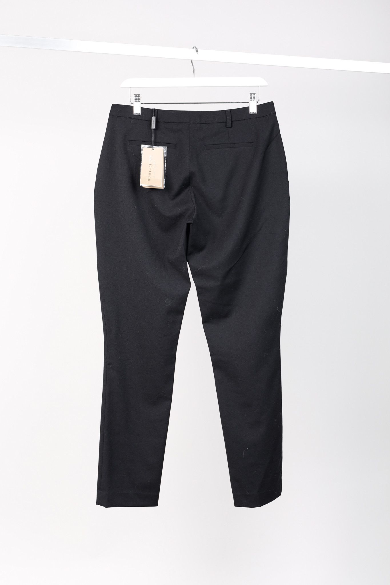 Burberry Burberry Black Stretch-Wool Straight-Leg Trousers Size 28" / US 6 / IT 42 - 2 Thumbnail