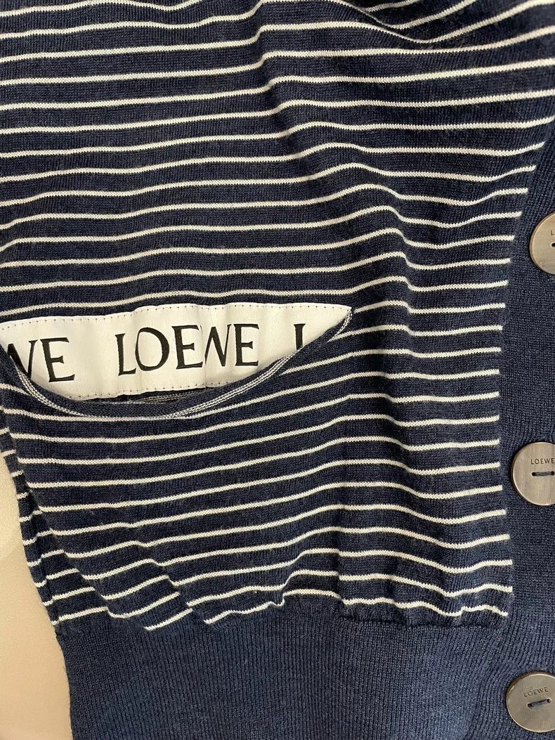 Loewe LOEWE Blue and white striped wool long sleeve sweater Size S / US 4 / IT 40 - 5 Thumbnail
