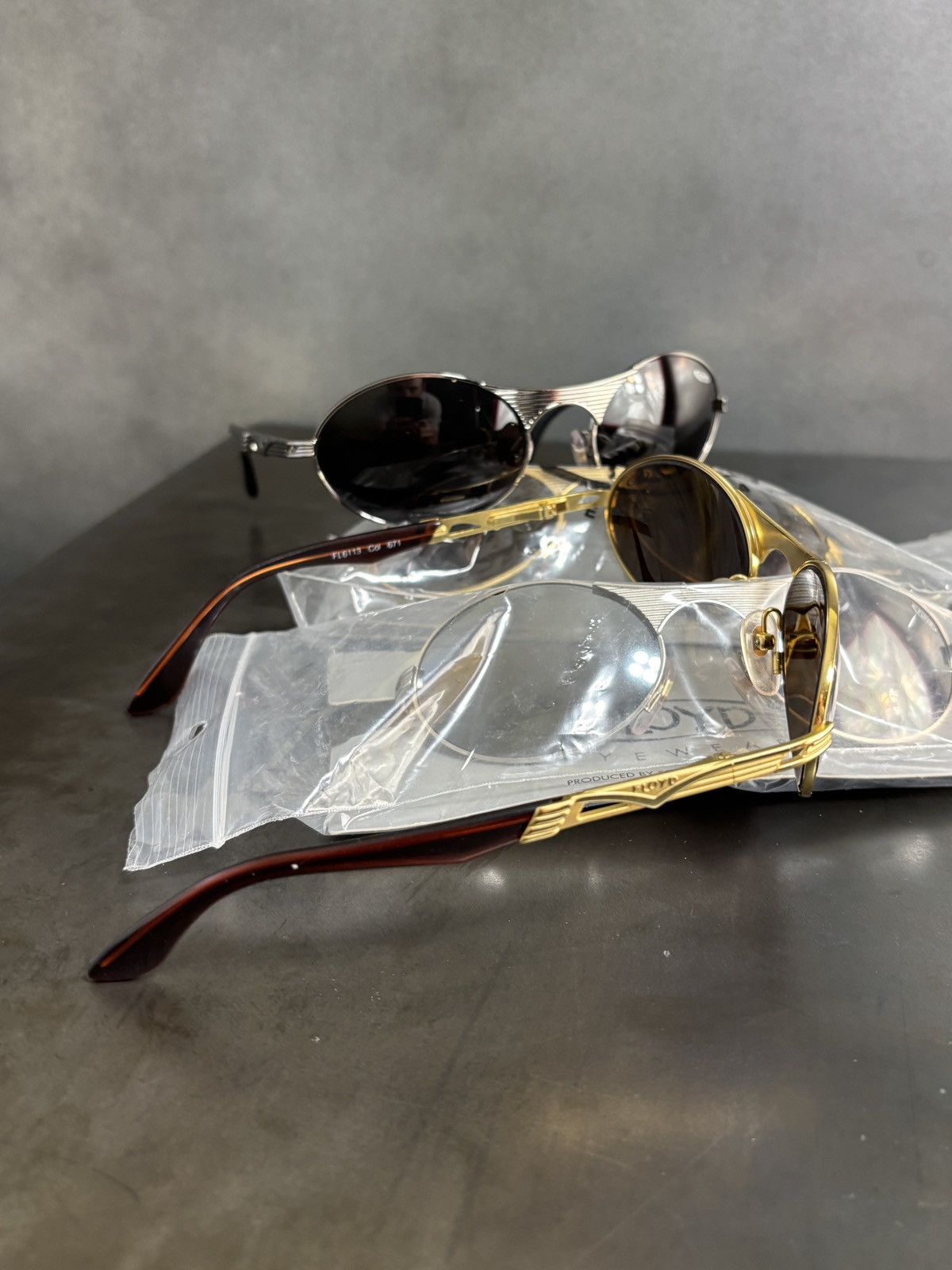 Vintage 2 Pairs of 1990s Vintage Sunglasses Floyd JPG Metal Chrome Size ONE SIZE - 3 Thumbnail