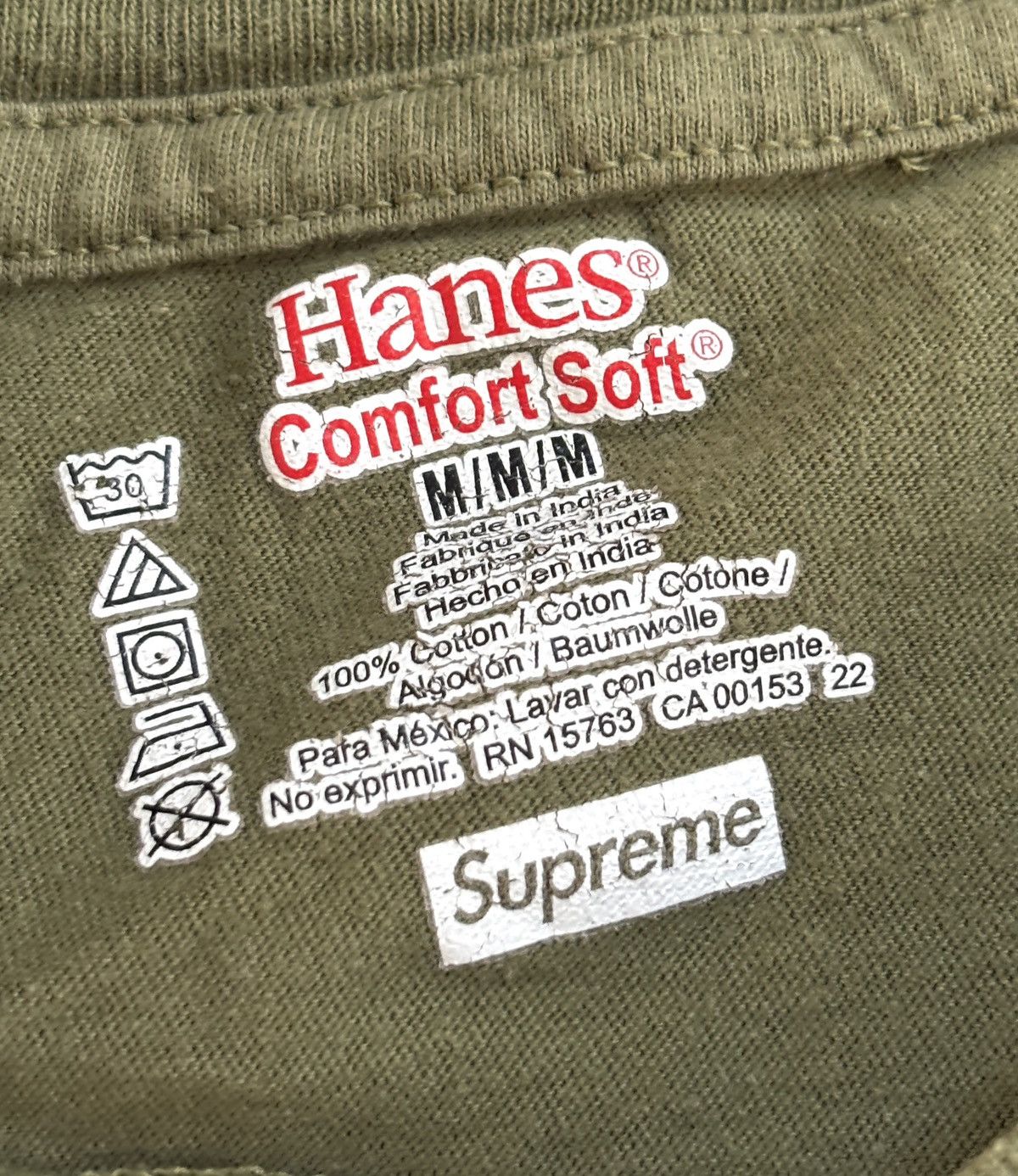 Hanes × Supreme Supreme Hanes Basic Solid Tee Green Size US M / EU 48-50 / 2 - 1 Thumbnail