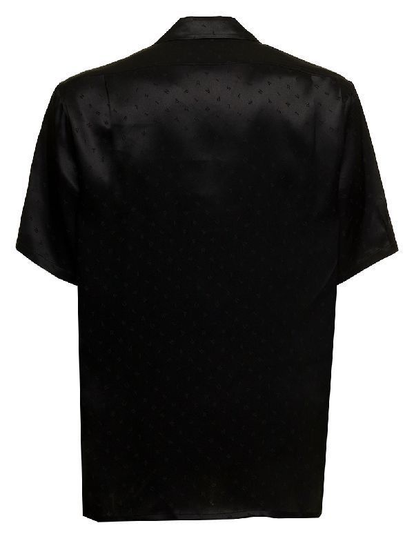 Saint Laurent Paris o1s1wg110925 531956 Shark-Collar Shirt in Matte Shiny Silk Size US XS / EU 42 / 0 - 3 Thumbnail