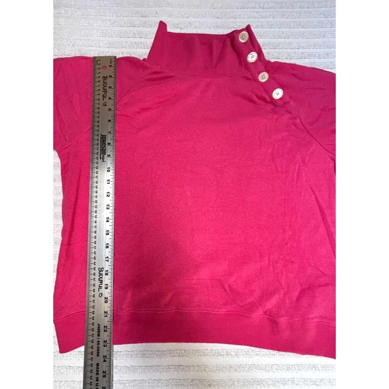 J.Crew J.Crew XL Pink Cloudspun Fleece Sweatshirt Wide Button-Collar Pullover AC689 Shirt Womens XL Pink Cloudspun Fleece Sweatshirt Winter 90s? Size XL / US 12-14 / IT 48-50 - 3 Thumbnail