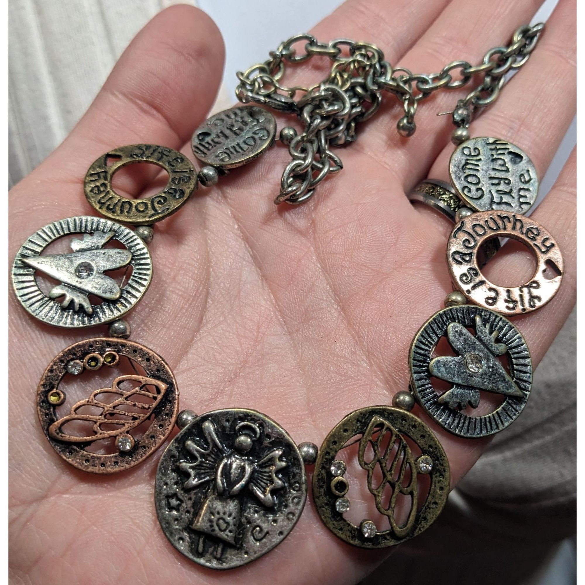 Other Rustic Religious Motivational Multi Metallic Medallion Charm Size ONE SIZE - 3 Thumbnail
