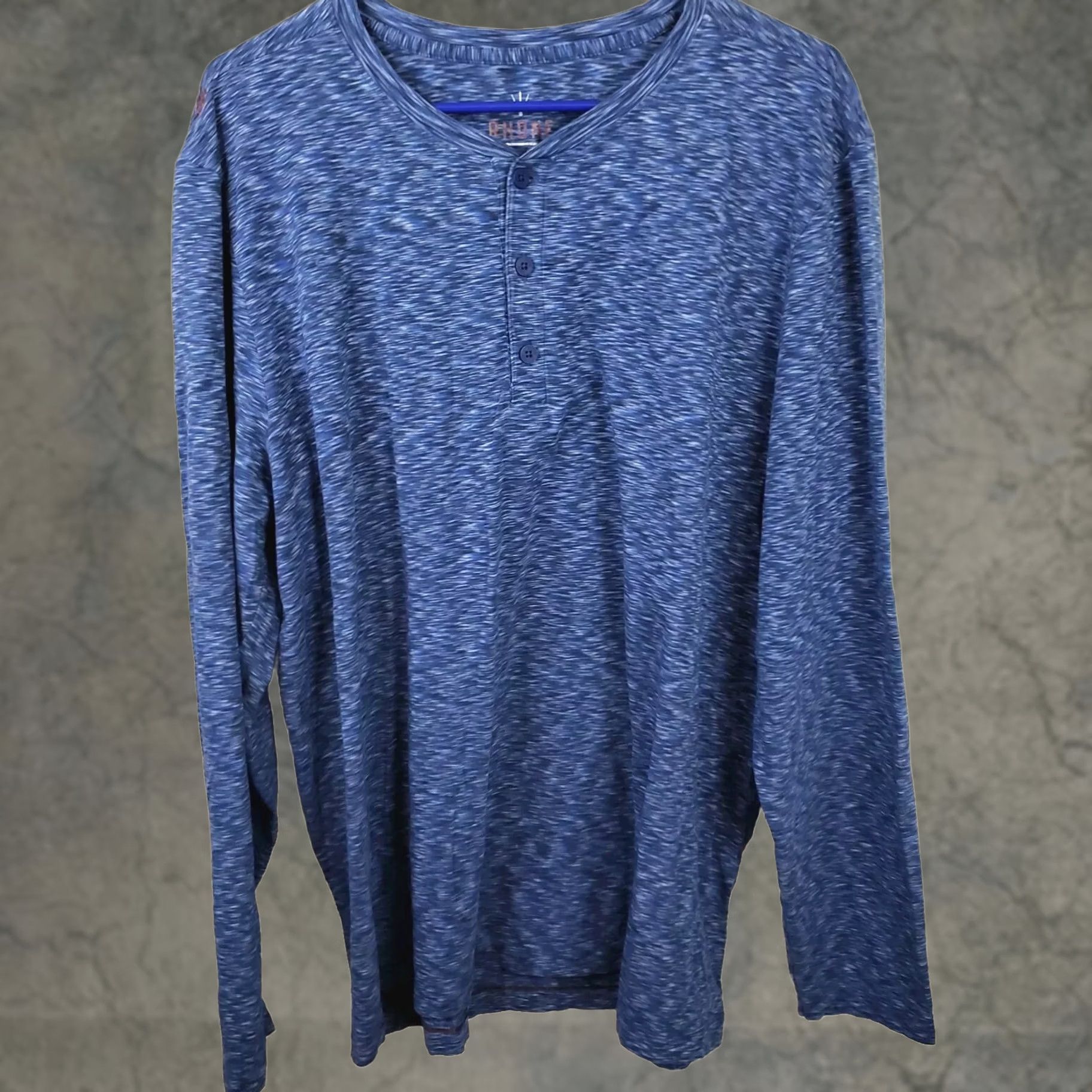 Rhone Rhone Mens XXL Blue Long Sleeve Henley Shirt 94% Pima Cotton 6% Spandex Heathered Size US XXL / EU 58 / 5 - 1 Thumbnail