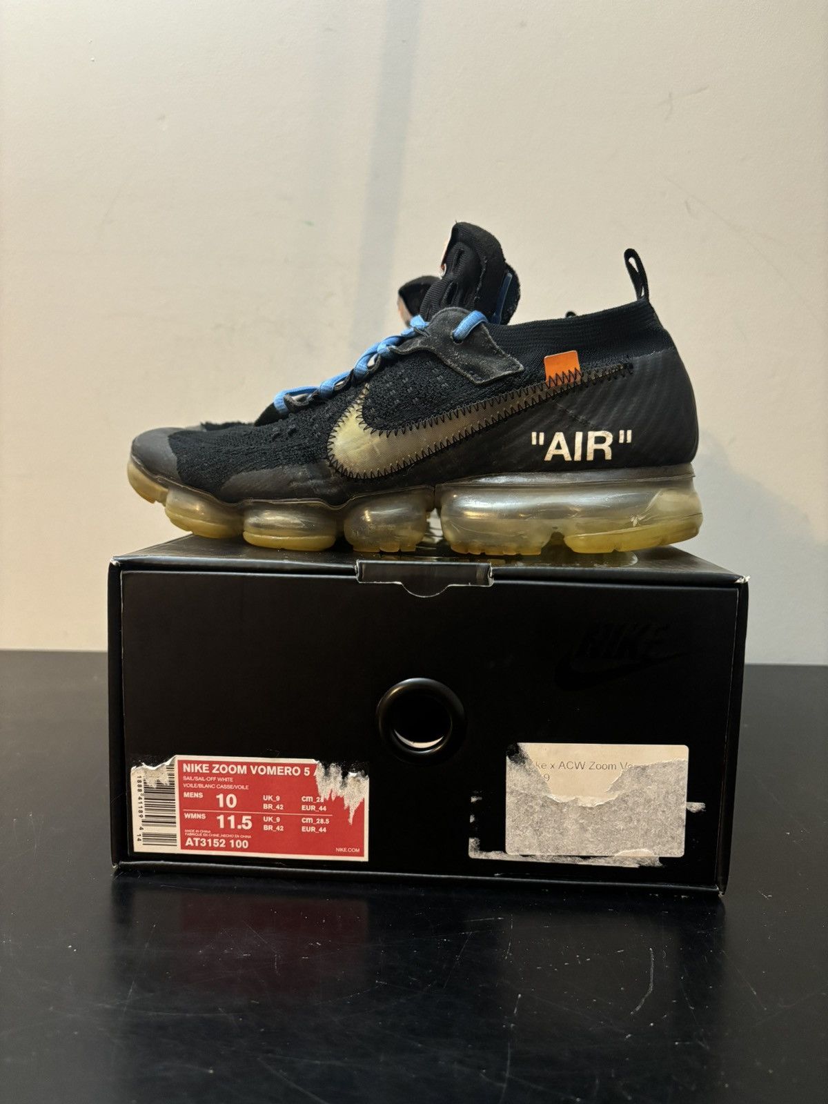 Nike × Off-White Nike Off White Air VaporMax Black 2018 Size US 10.5 / EU 43-44 - 9 Thumbnail