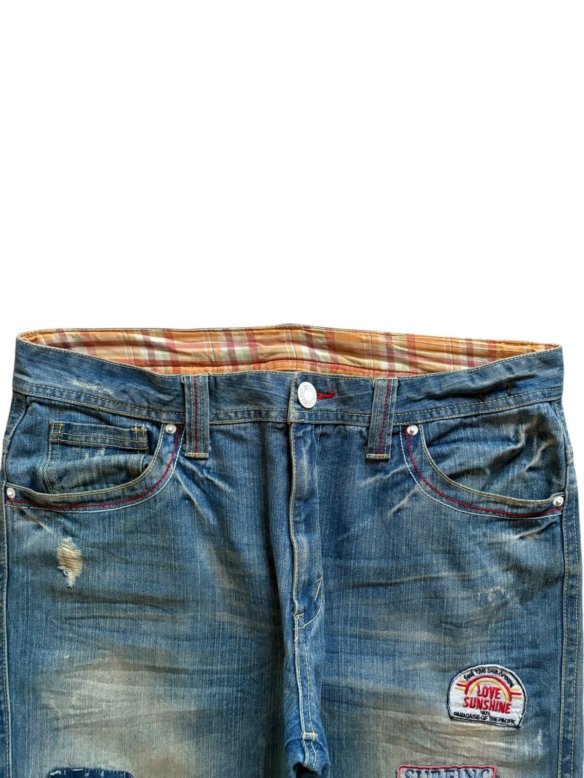 Japanese Brand Vintage Japanese Brand Faded Wash Surf Up Spell Out Jeans Size 38" / US 16 / IT 52 - 4 Thumbnail