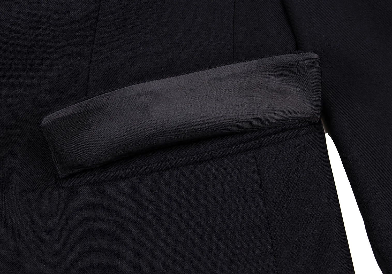 Emporio Armani Glossy Wool Stitch Design Peak Lapel Jacket Navy 46 Size US S / EU 44-46 / 1 - 11 Thumbnail