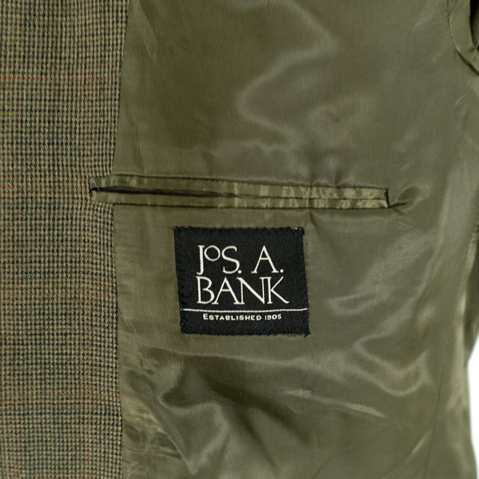 Jos. A. Bank Jos A Bank Thick Wool Green Blue Brown Check Windowpane 2 Bu Size 44R - 9 Thumbnail