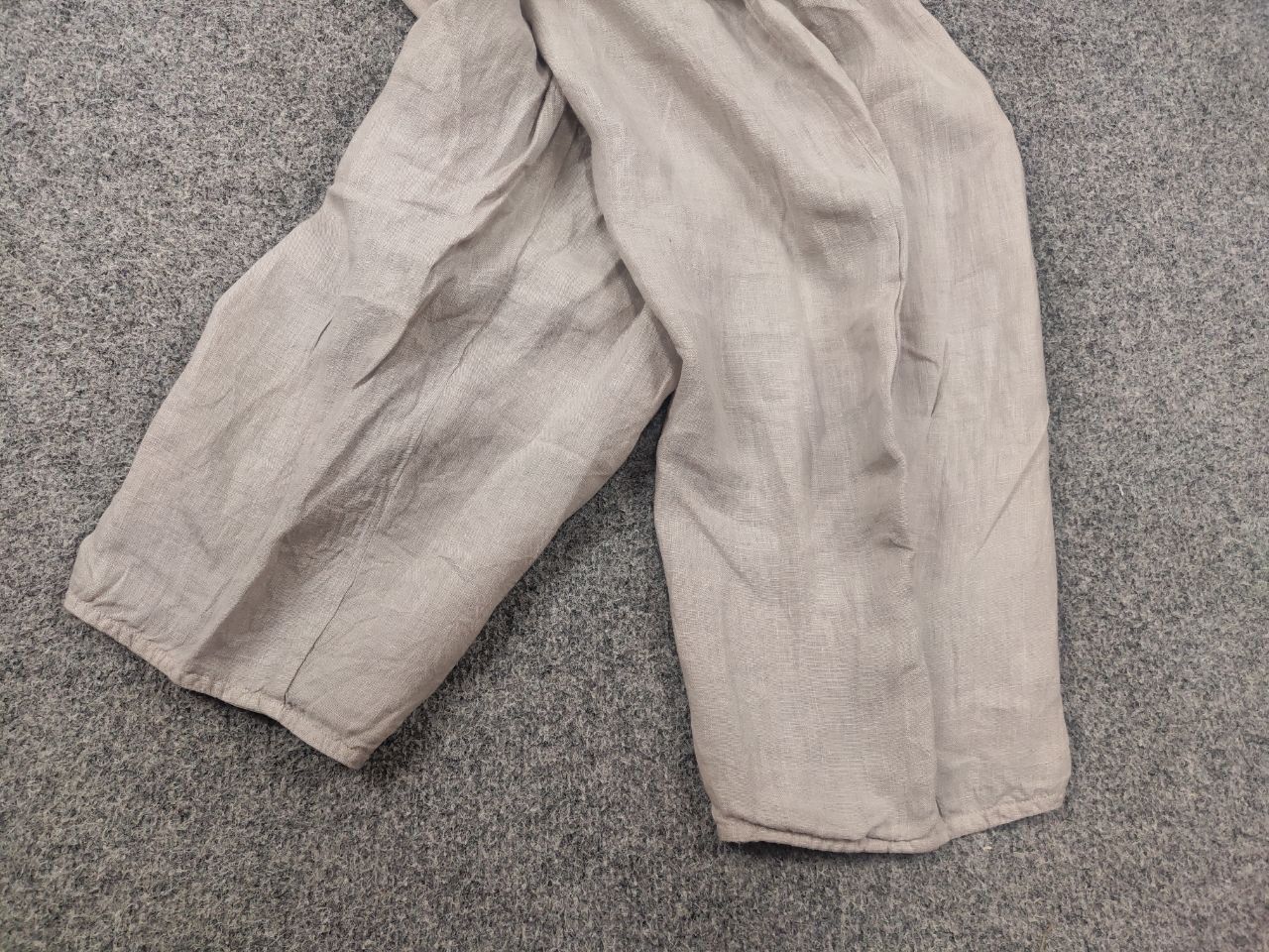 Vintage Grizas Design Minimalist Beige Linen Baggy Ankle Pants Size 32" / US 10 / IT 46 - 5 Thumbnail