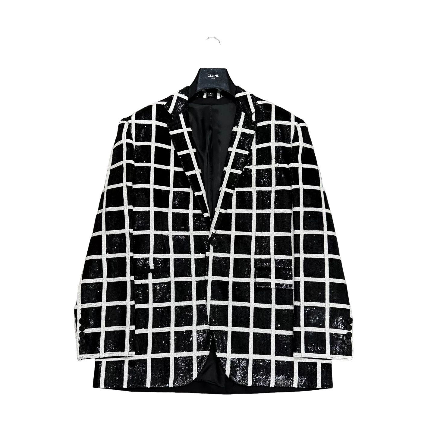 Celine Celine Sequin Grid Blazer Size 50 Size 40R - 1 Thumbnail