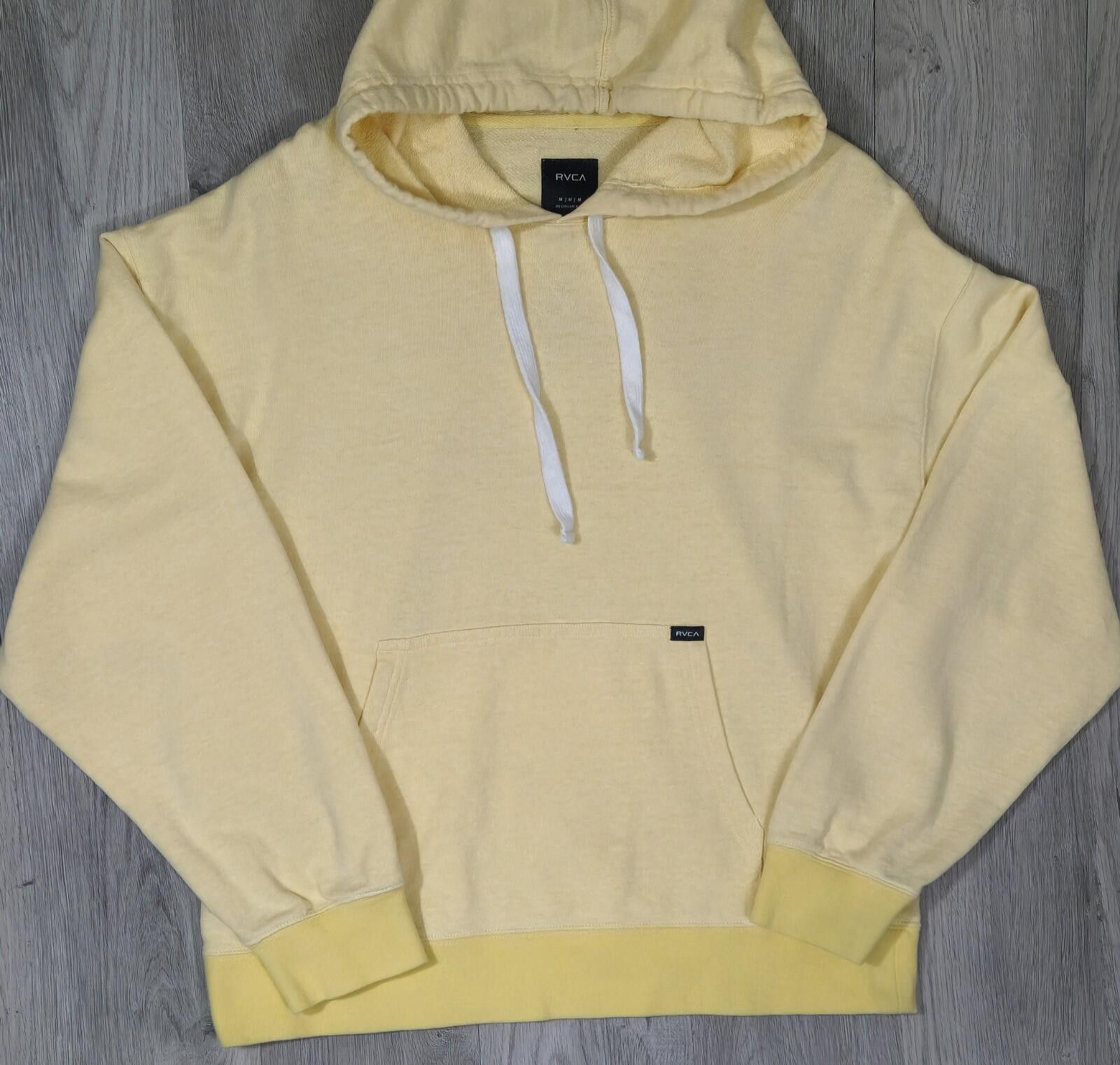 RVCA Rvca Pullover Hoodie Mens Yellow Regular Fit Drawstring #3 Size US M / EU 48-50 / 2 - 1 Thumbnail