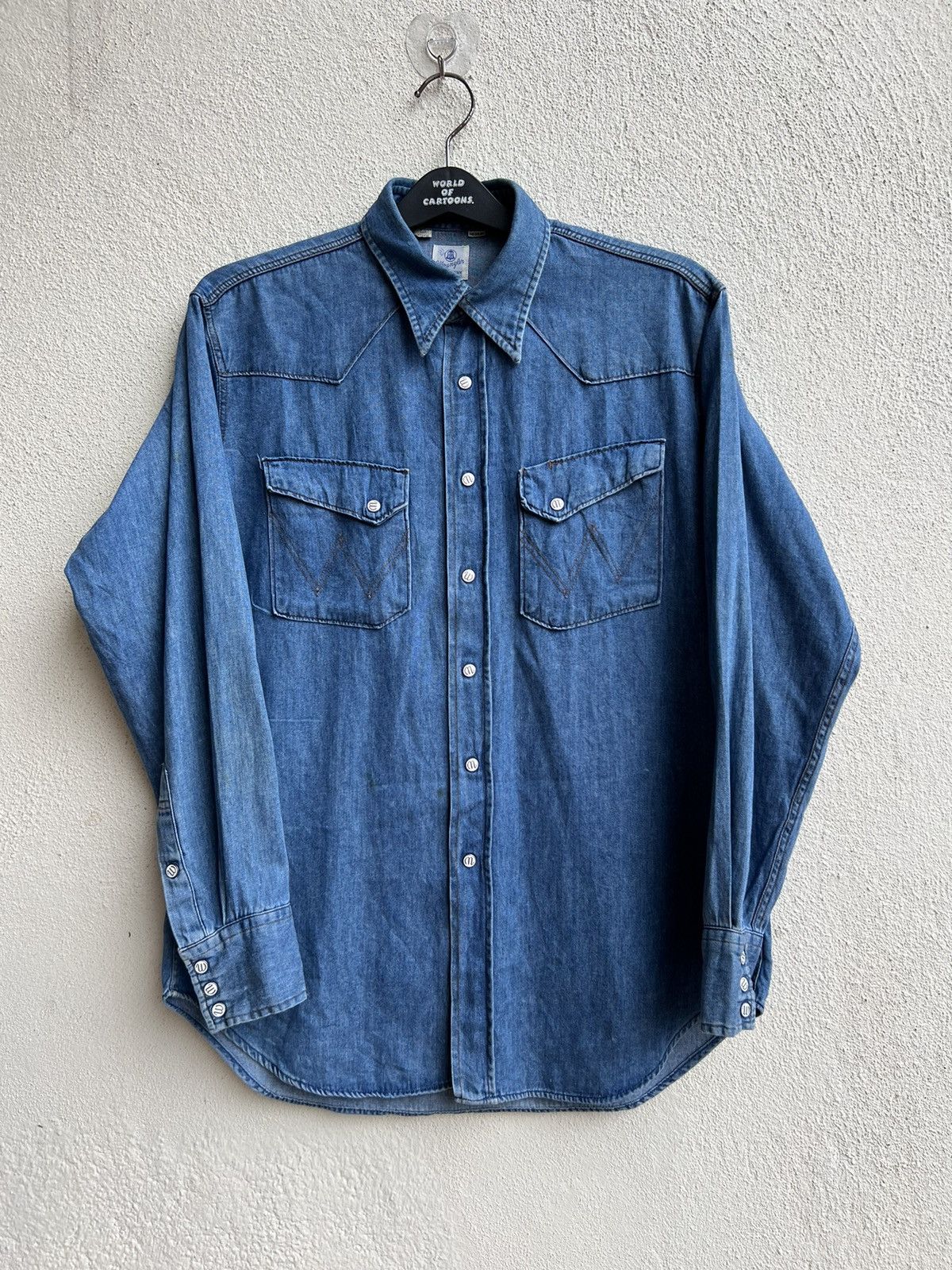 Vintage Vintage 90s Wrangler Blue Bell Lot 27MW Western Denim Shirt Size US M / EU 48-50 / 2 - 6 Thumbnail