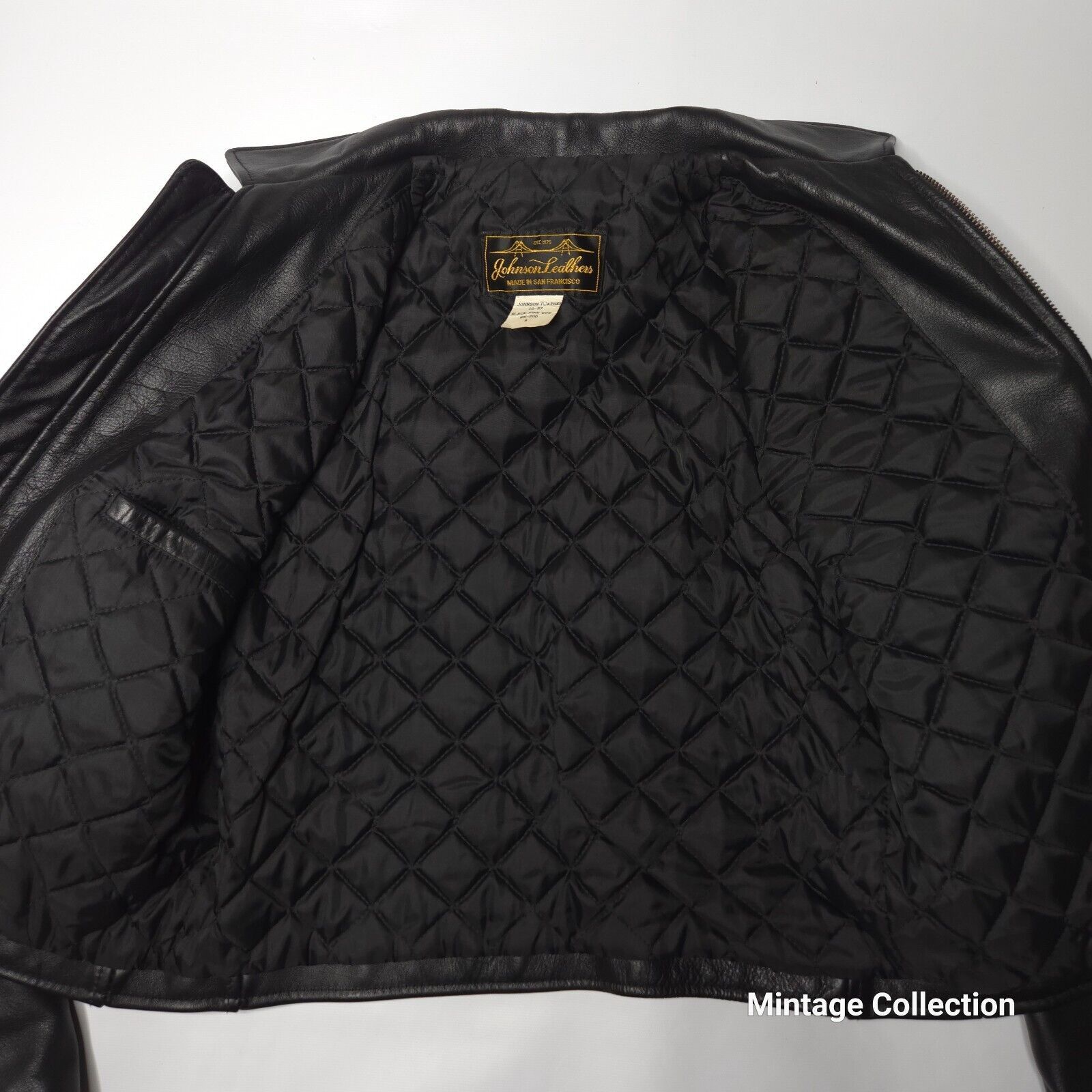 Other VINTAGE JOHNSON LEATHERS BLACK LEATHER MOTORCYCLE JACKET 8 Size M / US 6-8 / IT 42-44 - 9 Thumbnail