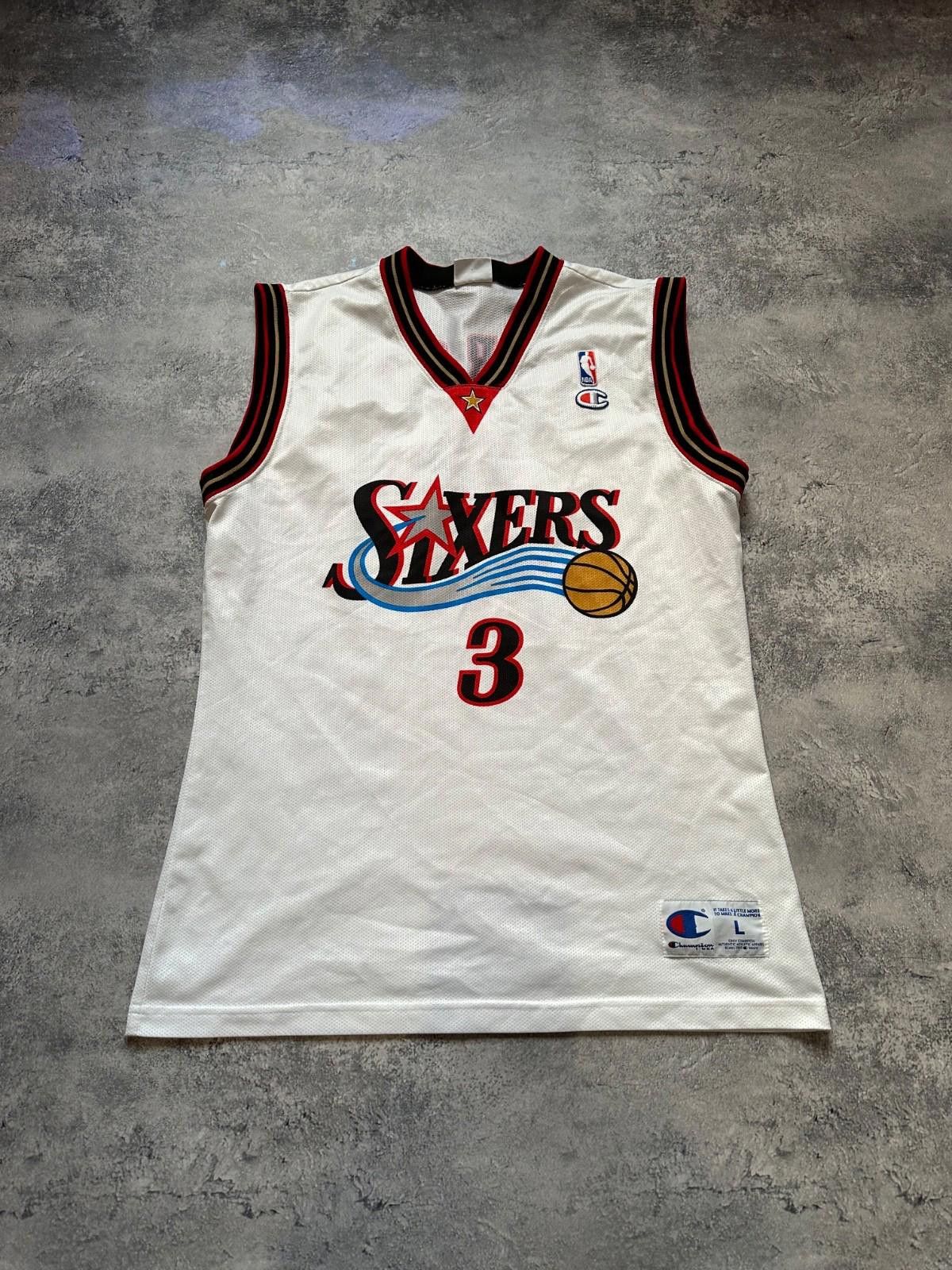Champion VTG 00s NBA ALLEN IVERSON PHILADELPHIA 76ER CHAMPION JERSEY Size US L / EU 52-54 / 3 - 1 Thumbnail
