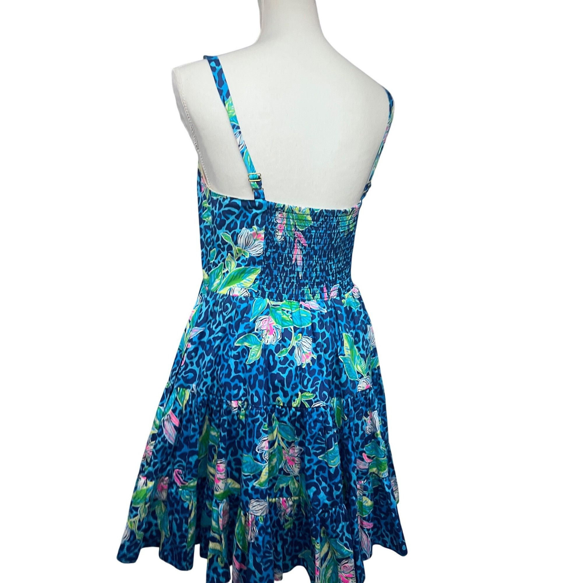 Lilly Pulitzer Lilly Pulitzer Womens Vintage Blue Green Floral Hawaiian Fit Size S / US 4 / IT 40 - 2 Thumbnail