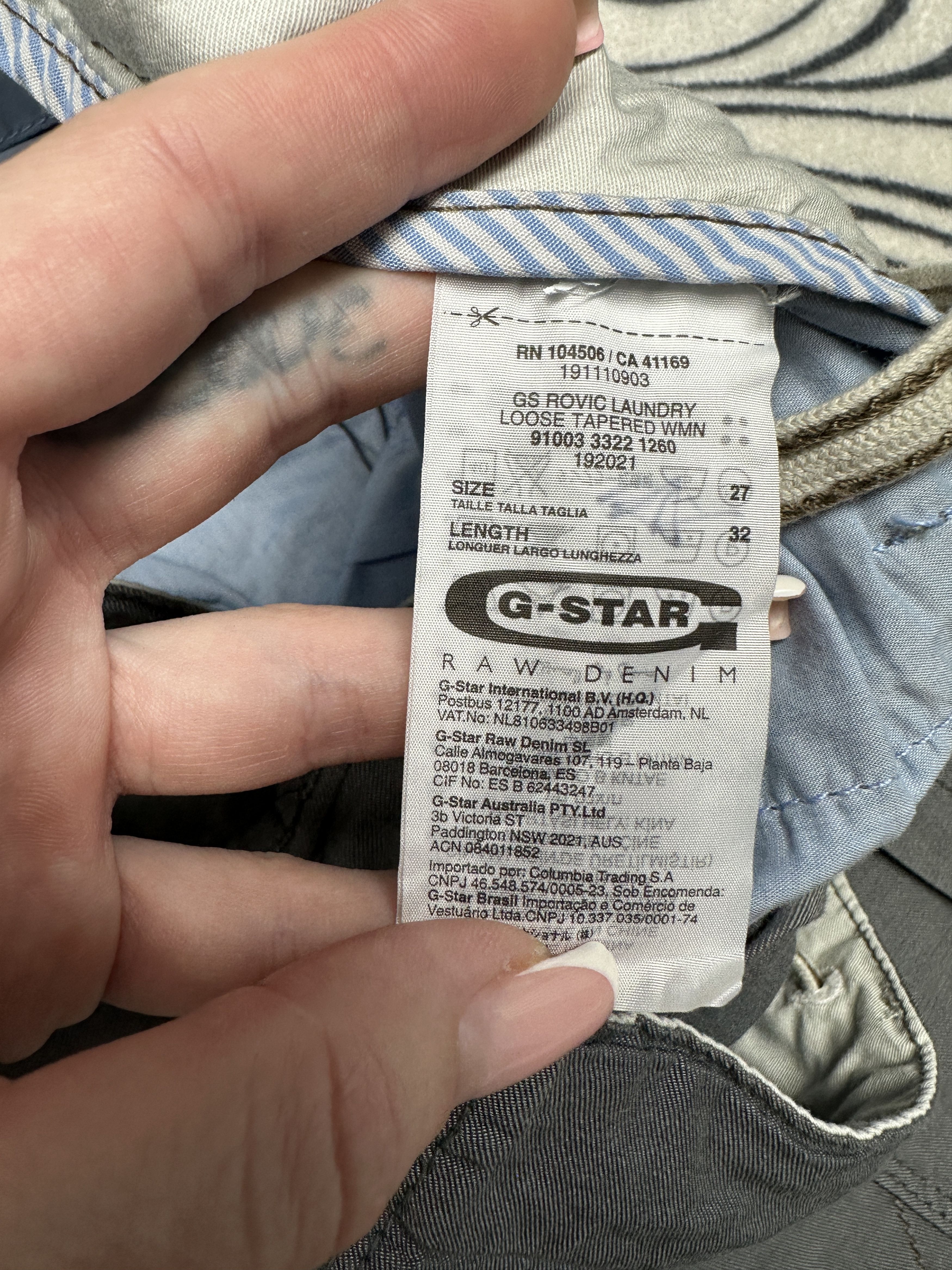 G-Star G Star Raw Rovic Laundry Loose Tapered Womens Cargo Pants Size 27" / US 4 / IT 40 - 3 Thumbnail