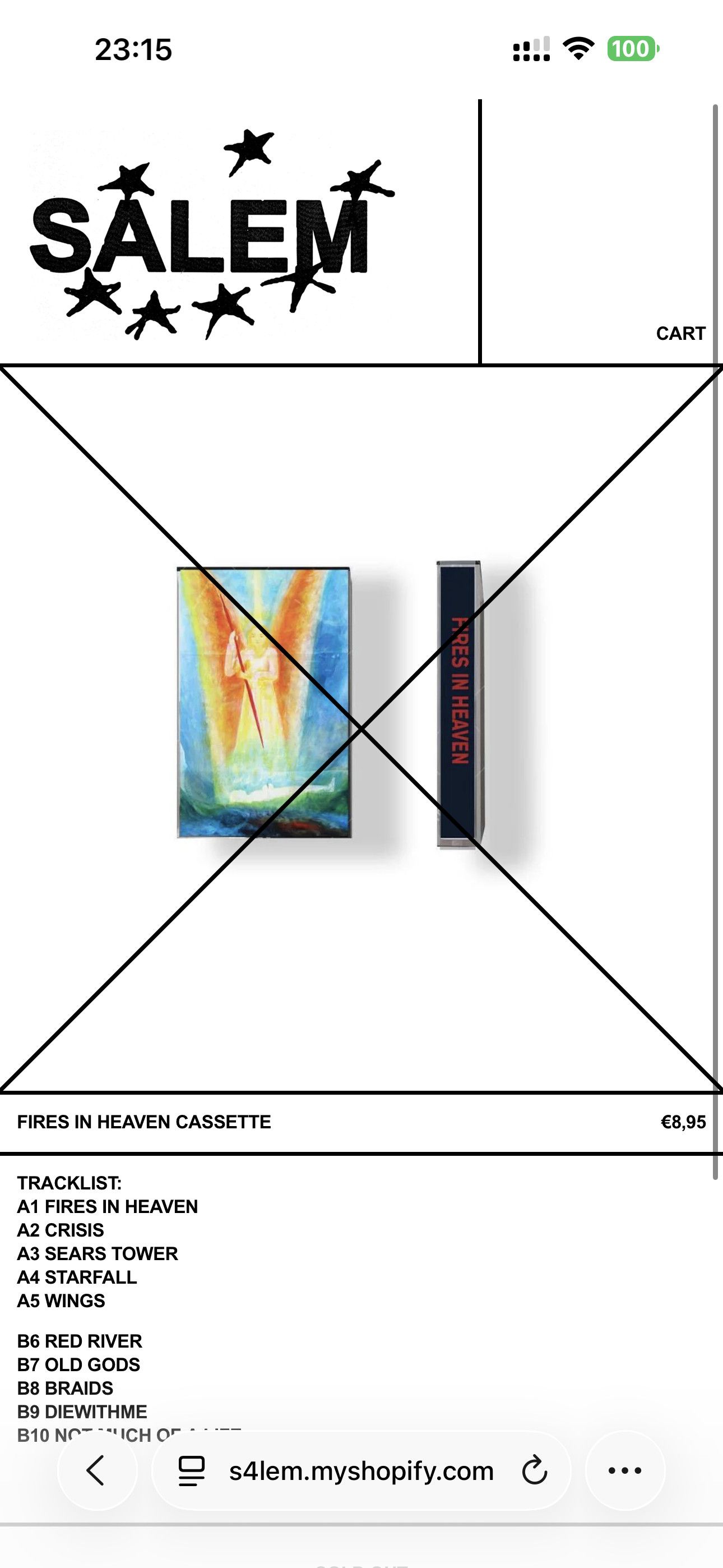 S4LEM SALEM S4LEM FIRES IN HEAVEN CASETTE TAPE Size ONE SIZE - 5 Thumbnail