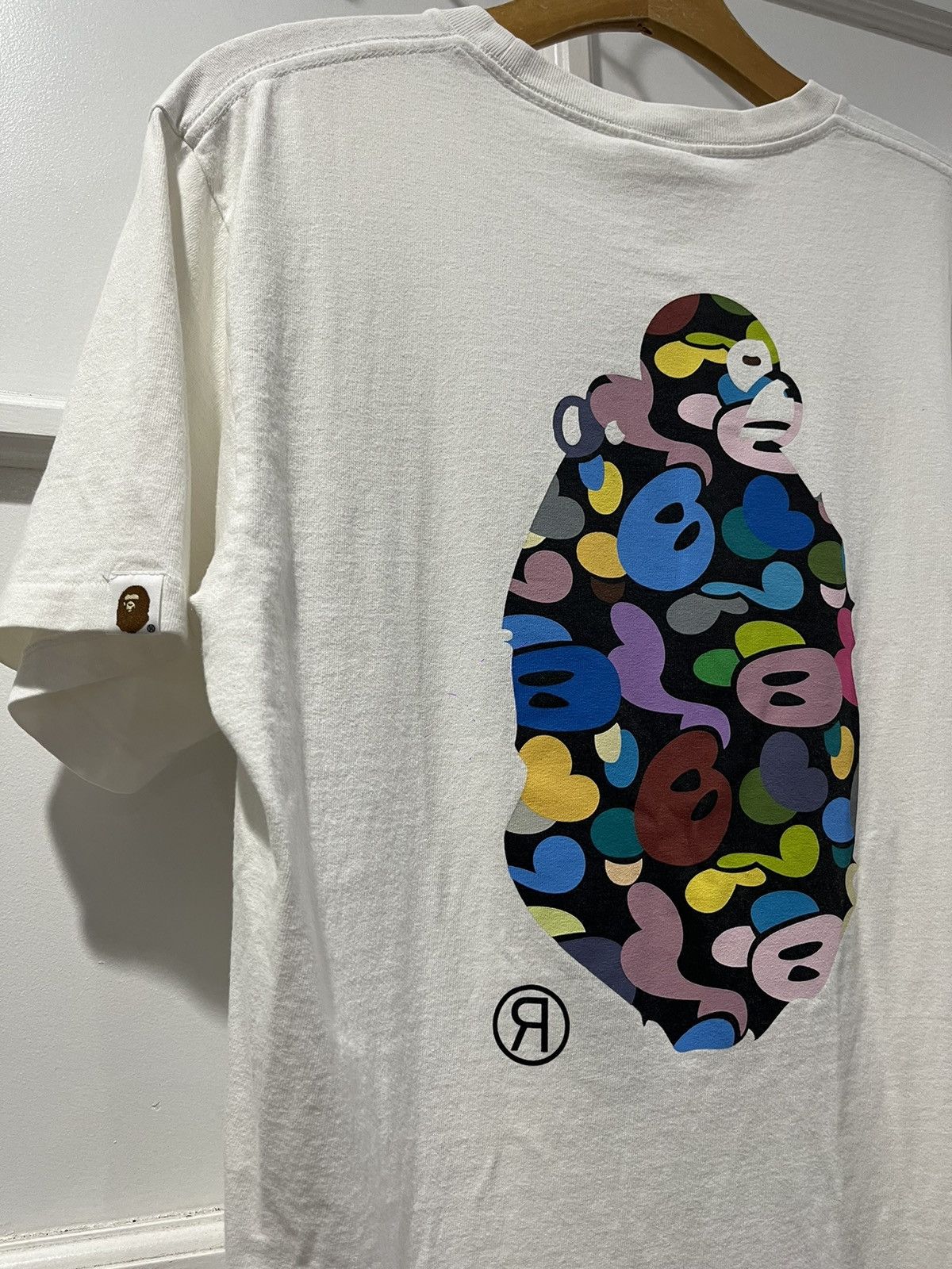 Bape Bape Multicolor Big Ape Sleeping Milo Logo White Tshirt Size US M / EU 48-50 / 2 - 4 Thumbnail