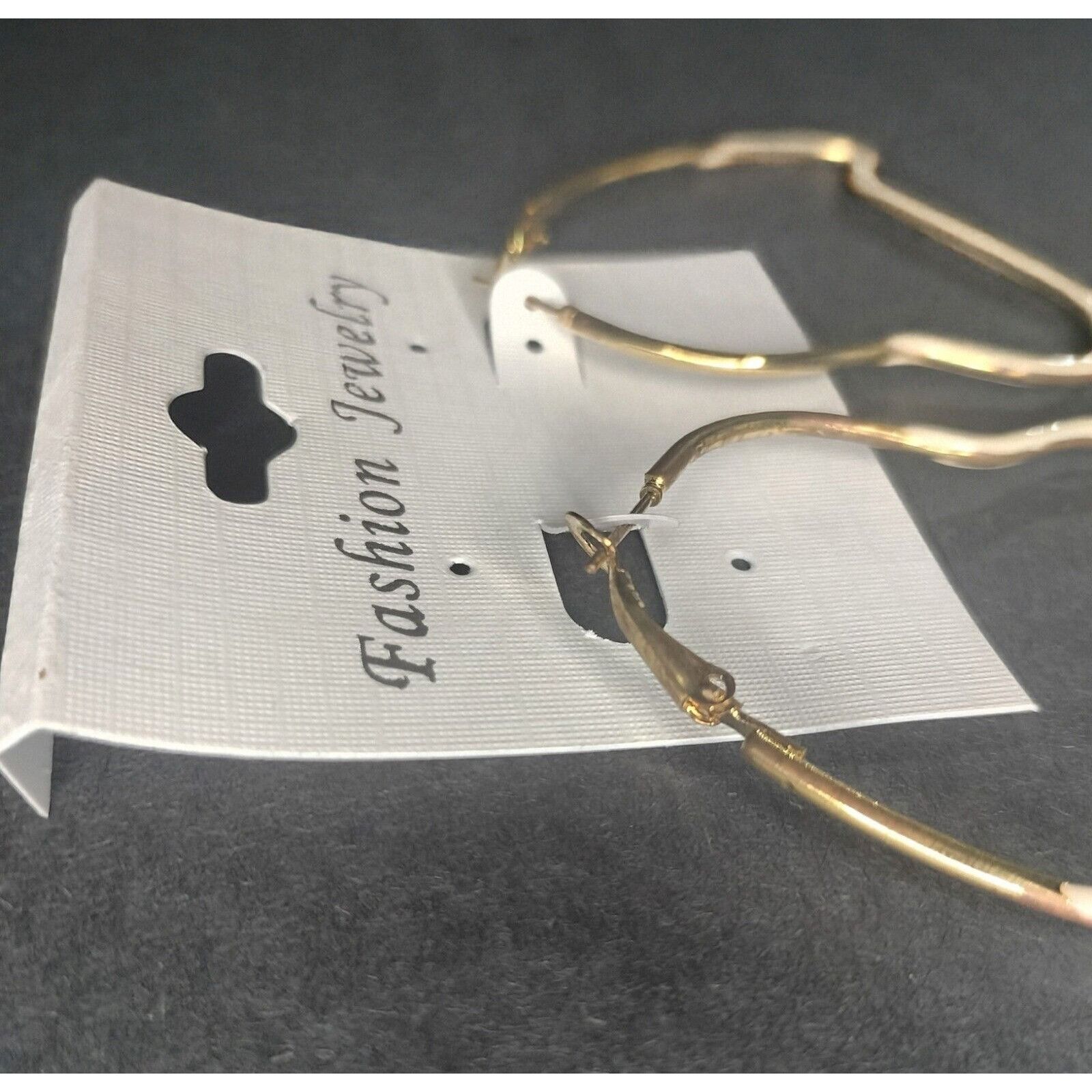 Other Hoop Earrings Fashion Jewelry Eggshell White Asymmetrical He Size ONE SIZE - 3 Thumbnail