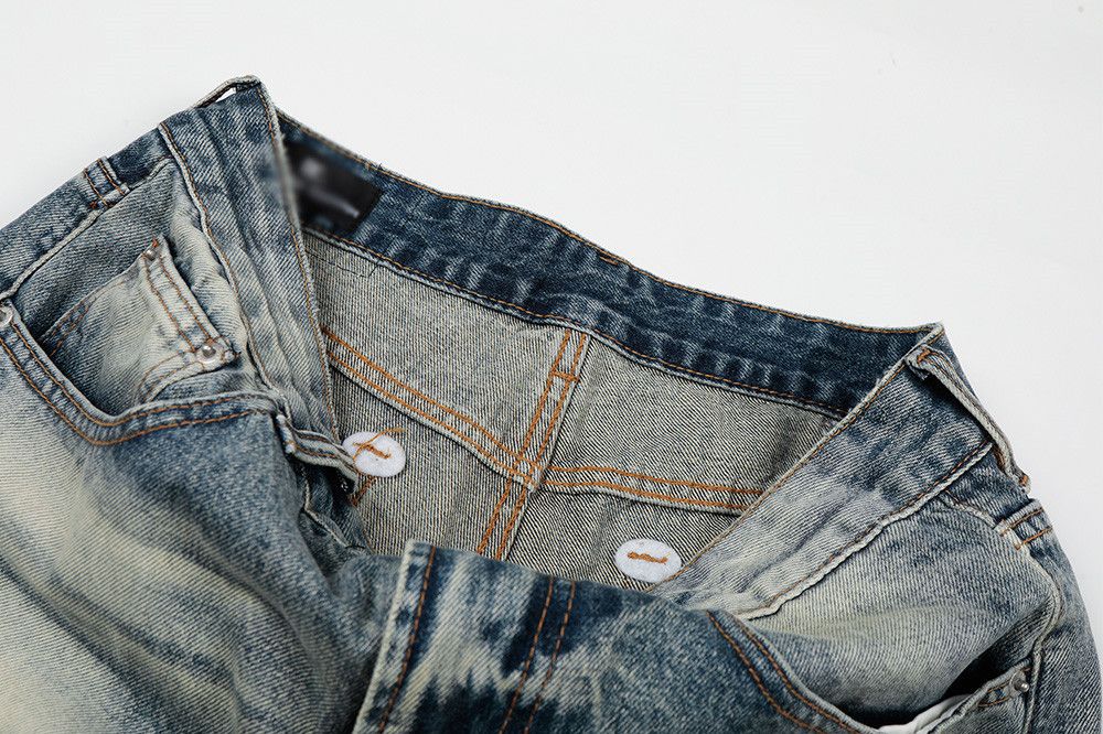 Vintage Punk Retro Gradient Washed Jeans for Men Size US 32 / EU 48 - 4 Thumbnail