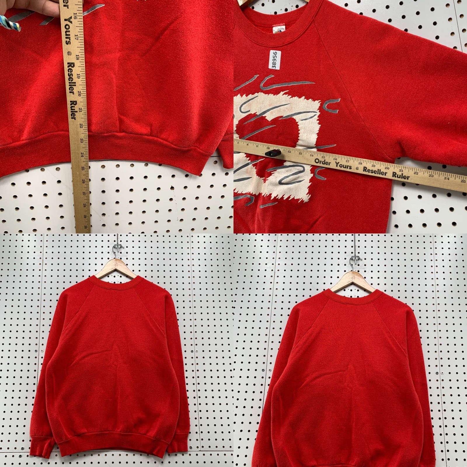 Fruit Of The Loom VINTAGE 90s Valentines Heart Crewneck Sweatshirt Mens Large Red Made USA Size US L / EU 52-54 / 3 - 9 Thumbnail