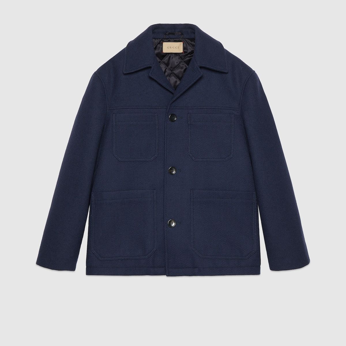 o1mt1gz0425 Wool Jacket With Web in Dark Blue