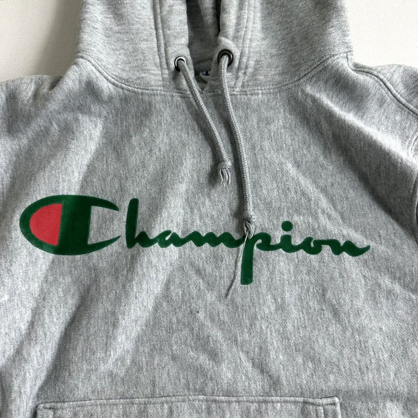 Champion VINTAGE Champion Reverse Weave Hoodie Pullover Double Sided Graphic Red Gray Sweatshirt Sweatshirt (Hooded) Mens S Size US S / EU 44-46 / 1 - 4 Thumbnail