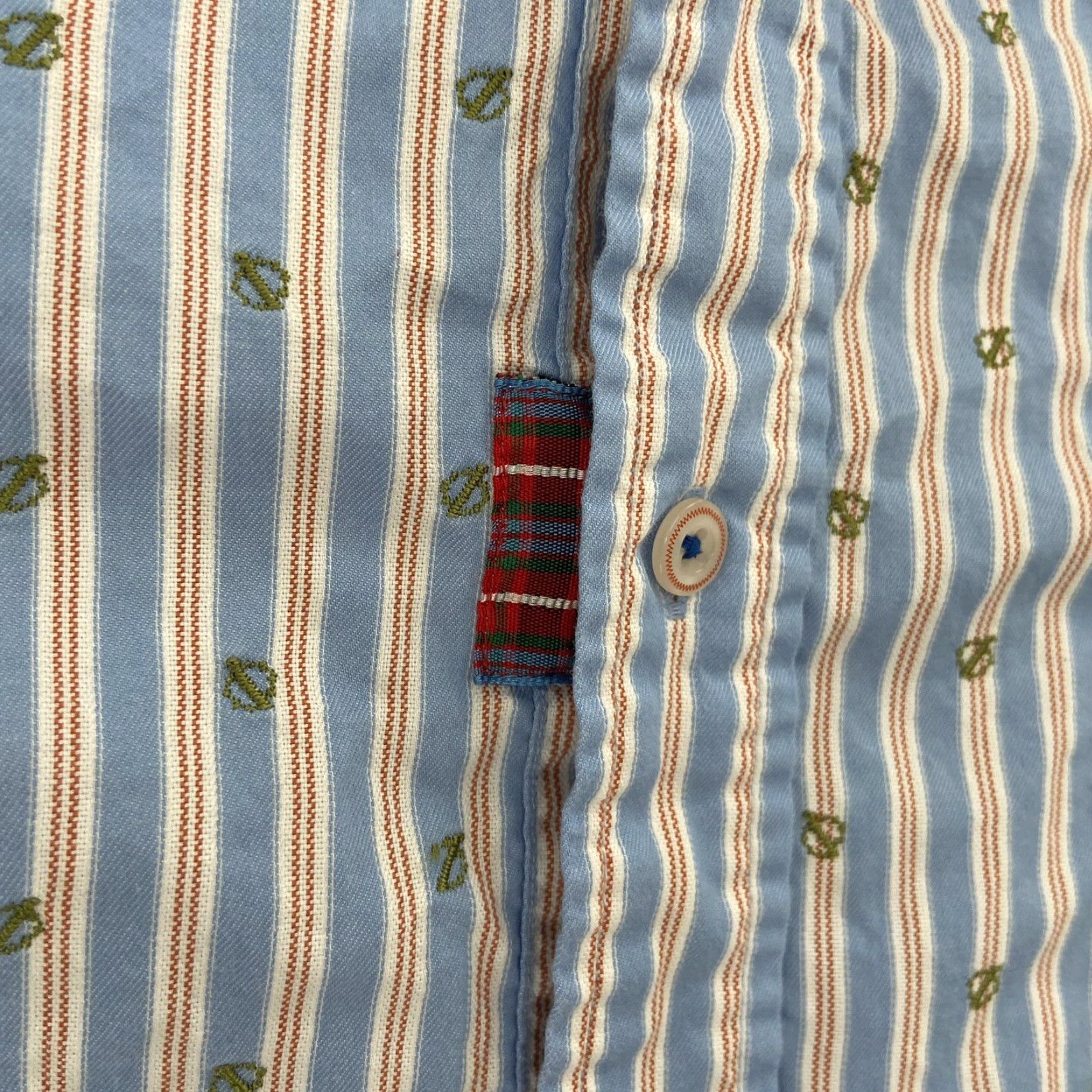 Robert Graham Robert Graham Shirt Adult XL Blue Striped Button-Up Long Sleeve Logo Cotton Mens Size US XL / EU 56 / 4 - 4 Thumbnail
