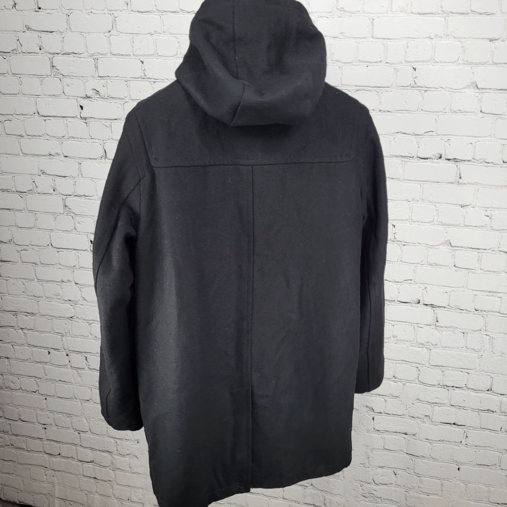 Dockers DOCKERS Coat Wool Blend Black Hooded Insulated Zip Toggle Cuffs Knit Collar Mid-Length Men M Size US M / EU 48-50 / 2 - 2 Thumbnail
