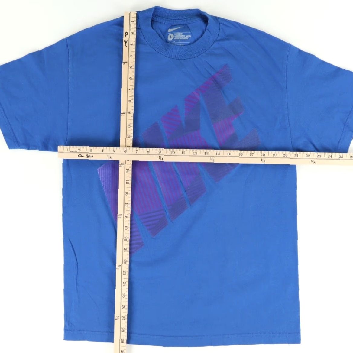 Nike Nike Large Spell Out Solid T-Shirt Blue Men's L Size US L / EU 52-54 / 3 - 3 Thumbnail