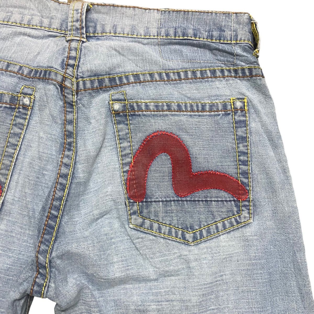 Evisu Evisu Light Denim Flare Jeans Thrashed Size 30" / US 8 / IT 44 - 10 Thumbnail