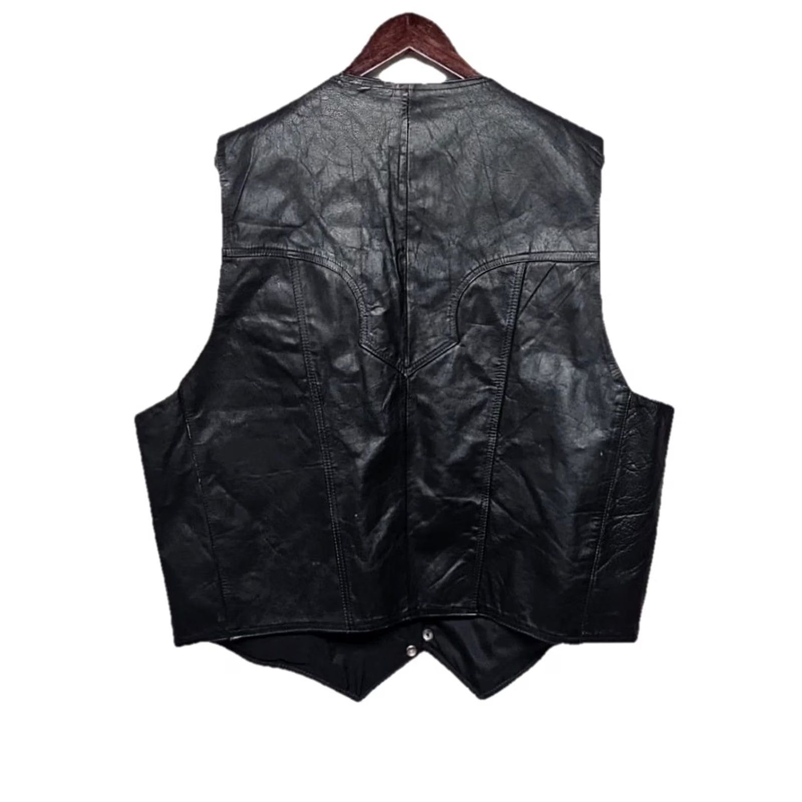 Vintage VINTAGE Arbolito Leather Vest Men XL 50 Black Mexico Motorcycle Jacket Lined Cowboy Biker Mens Size US XL / EU 56 / 4 - 5 Thumbnail