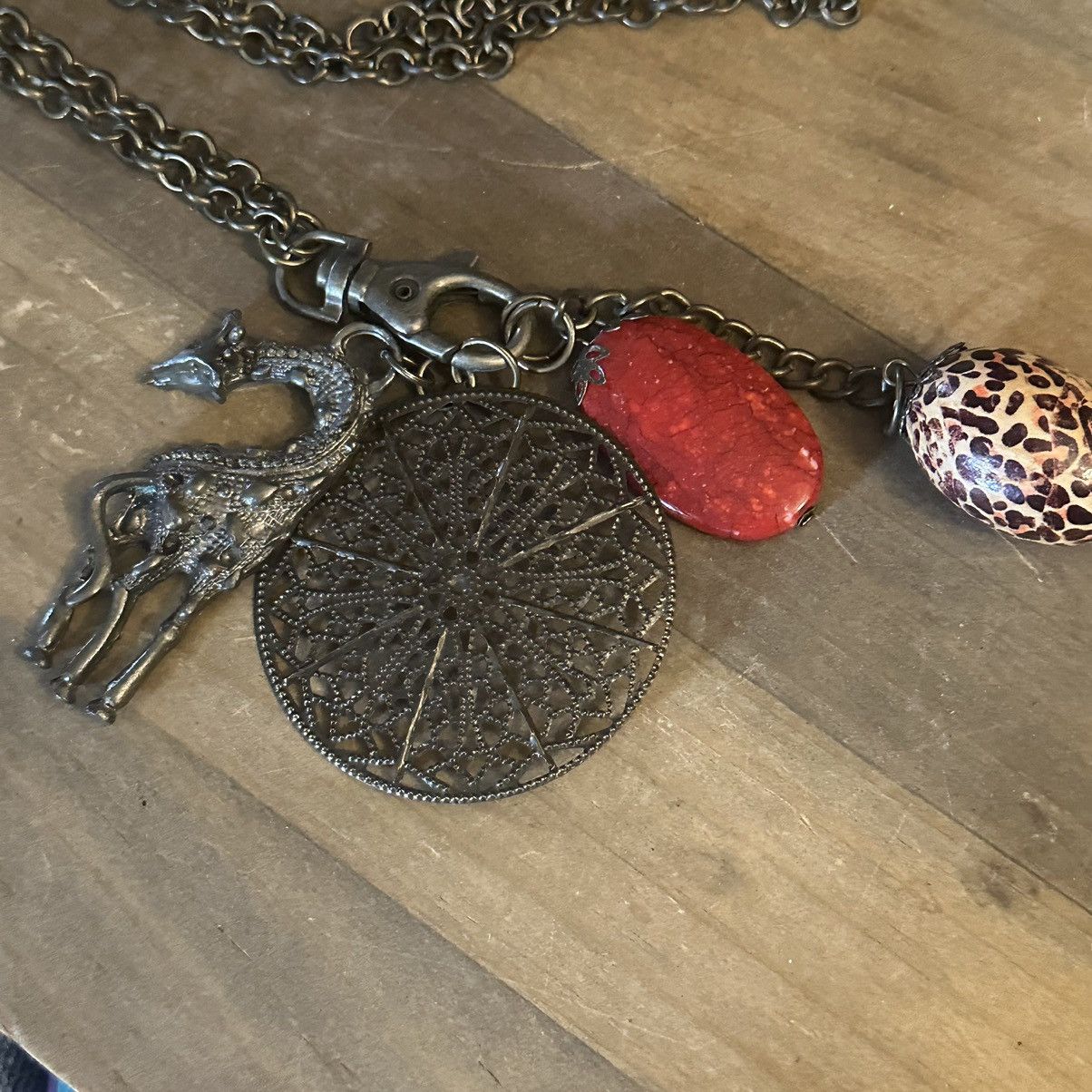 Other Vintage long safari cluster pendant necklace Size ONE SIZE - 4 Thumbnail