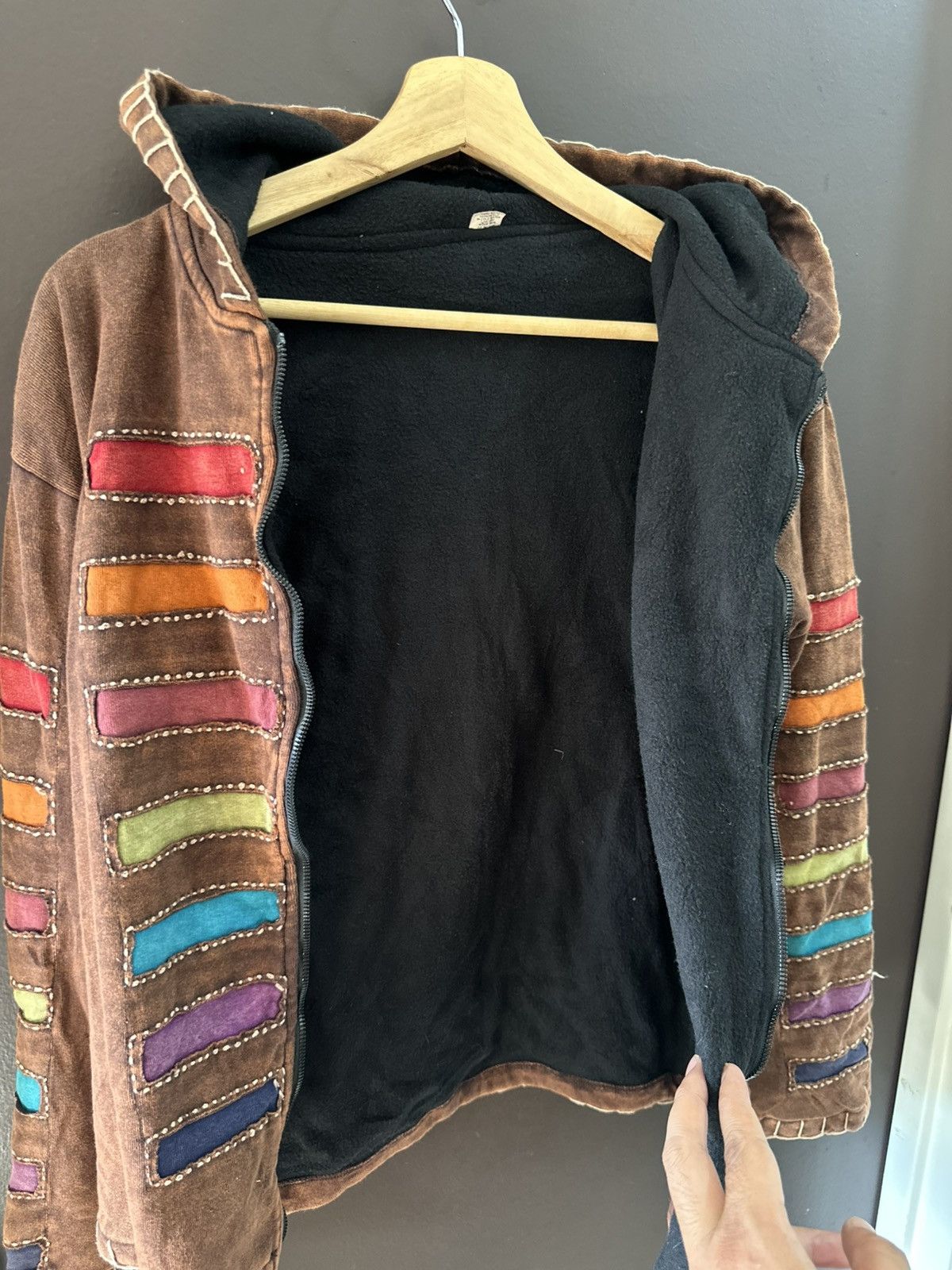 Japanese Brand × Other Reconstructed Sashiko Patchwork Zipper Jacket Made in Nepal Size M / US 6-8 / IT 42-44 - 10 Thumbnail