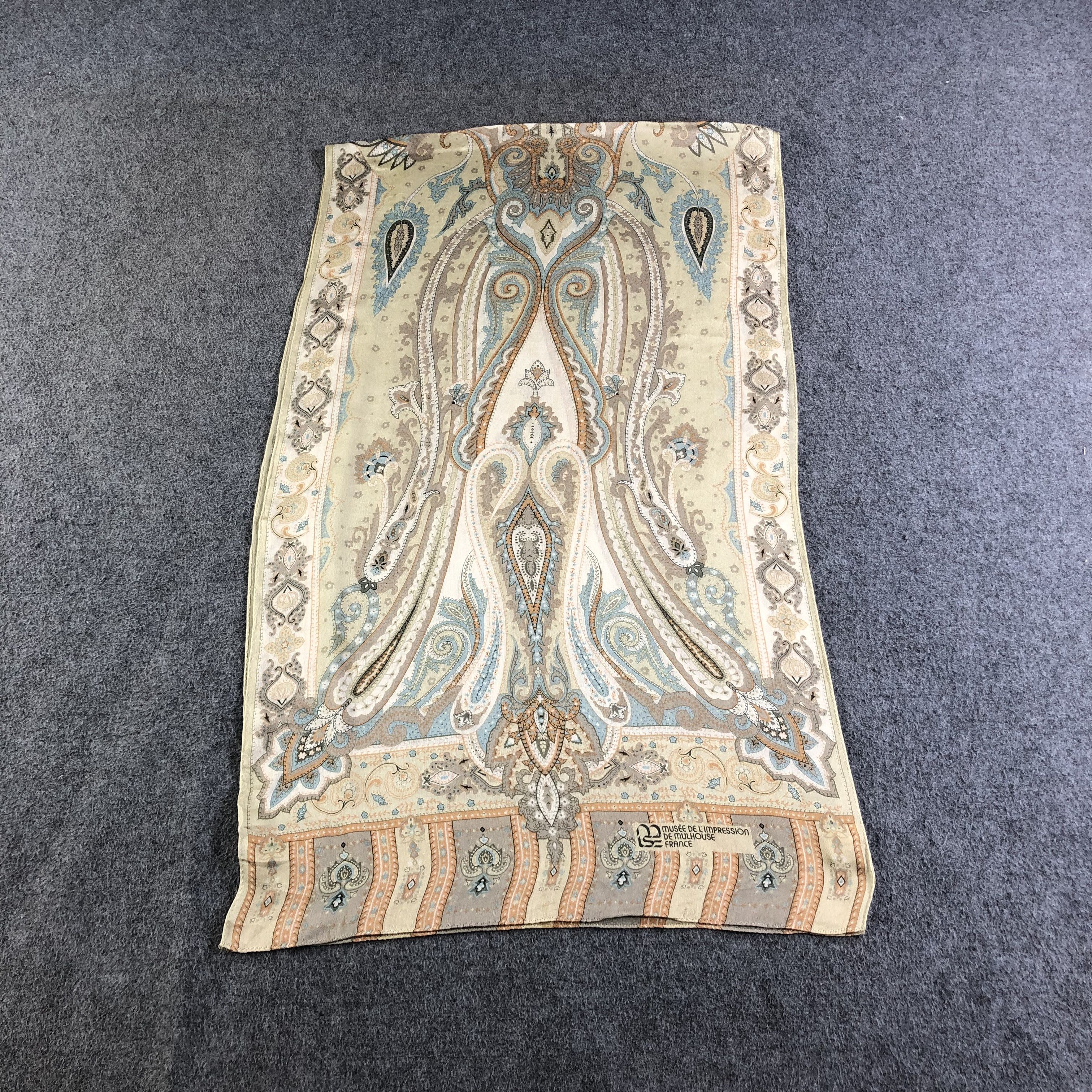 Vintage Musee Paisley Silk Stole Scarf Muffler Neckwear V2174 Size ONE SIZE - 2 Thumbnail