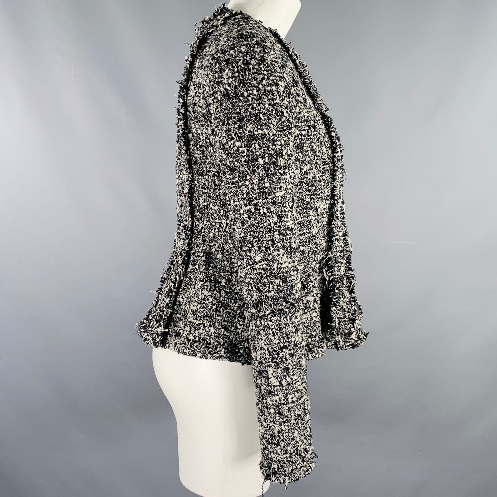 Other JONATHAN COHEN 2 Black White Wool Nylon Tweed Jacket Blazer Size XS / US 0-2 / IT 36-38 - 3 Thumbnail