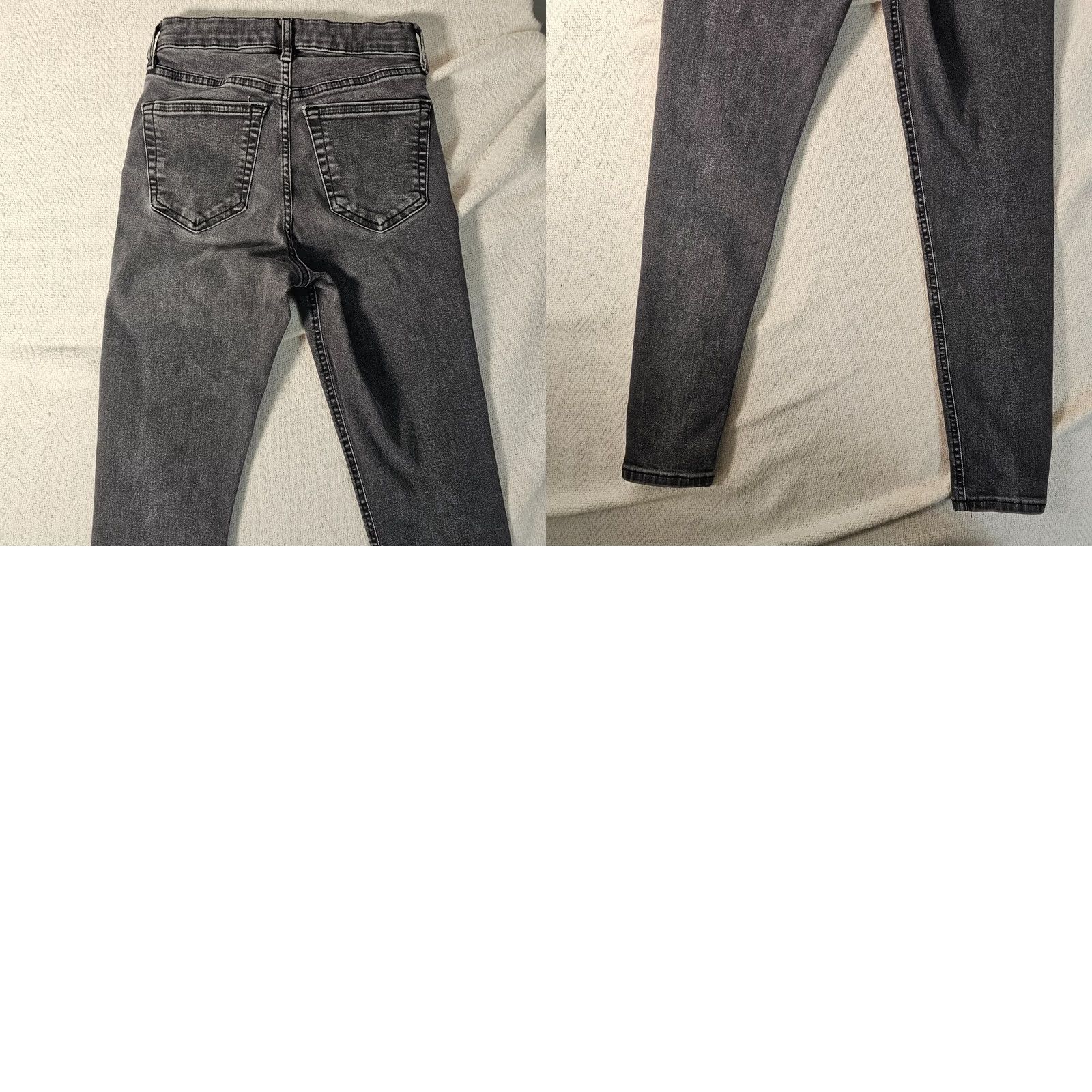 Topshop Topshop Jeans Women 25x30 Black Stone Wash Denim Skinny Slim Pants Inseam 25 in Stretch Pockets Zipper Button Size 40" / US 18 - 8 Thumbnail