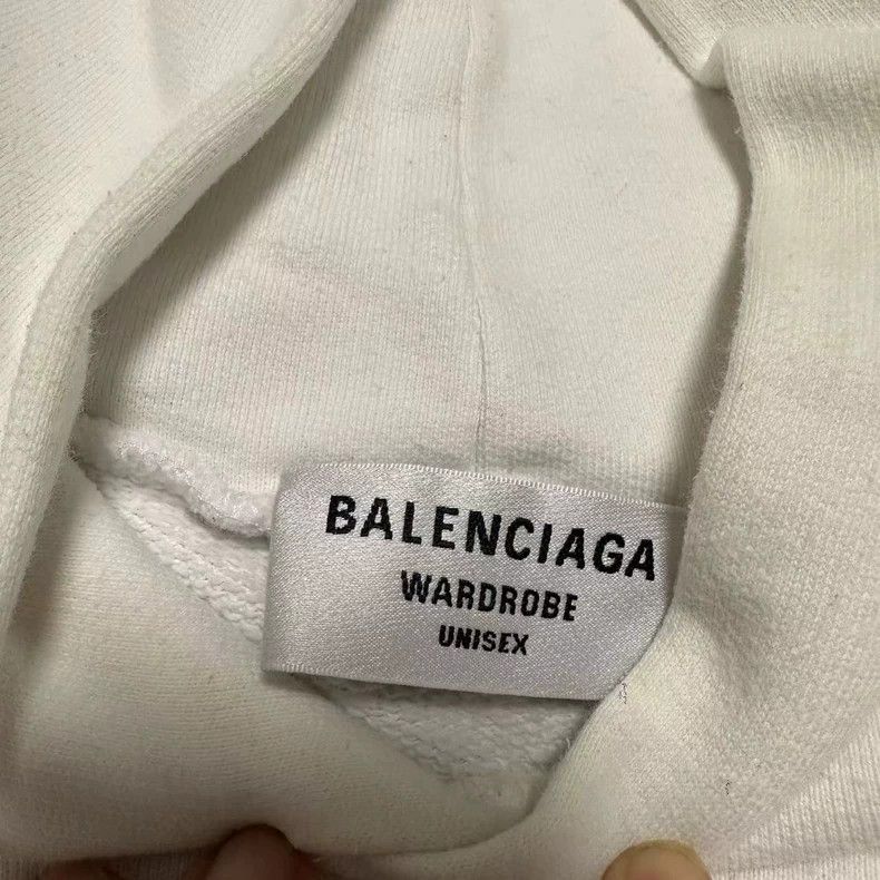 Balenciaga Balenciaga Castle Print White Hoodie 2502-Nextarrow Size US S / EU 44-46 / 1 - 5 Thumbnail