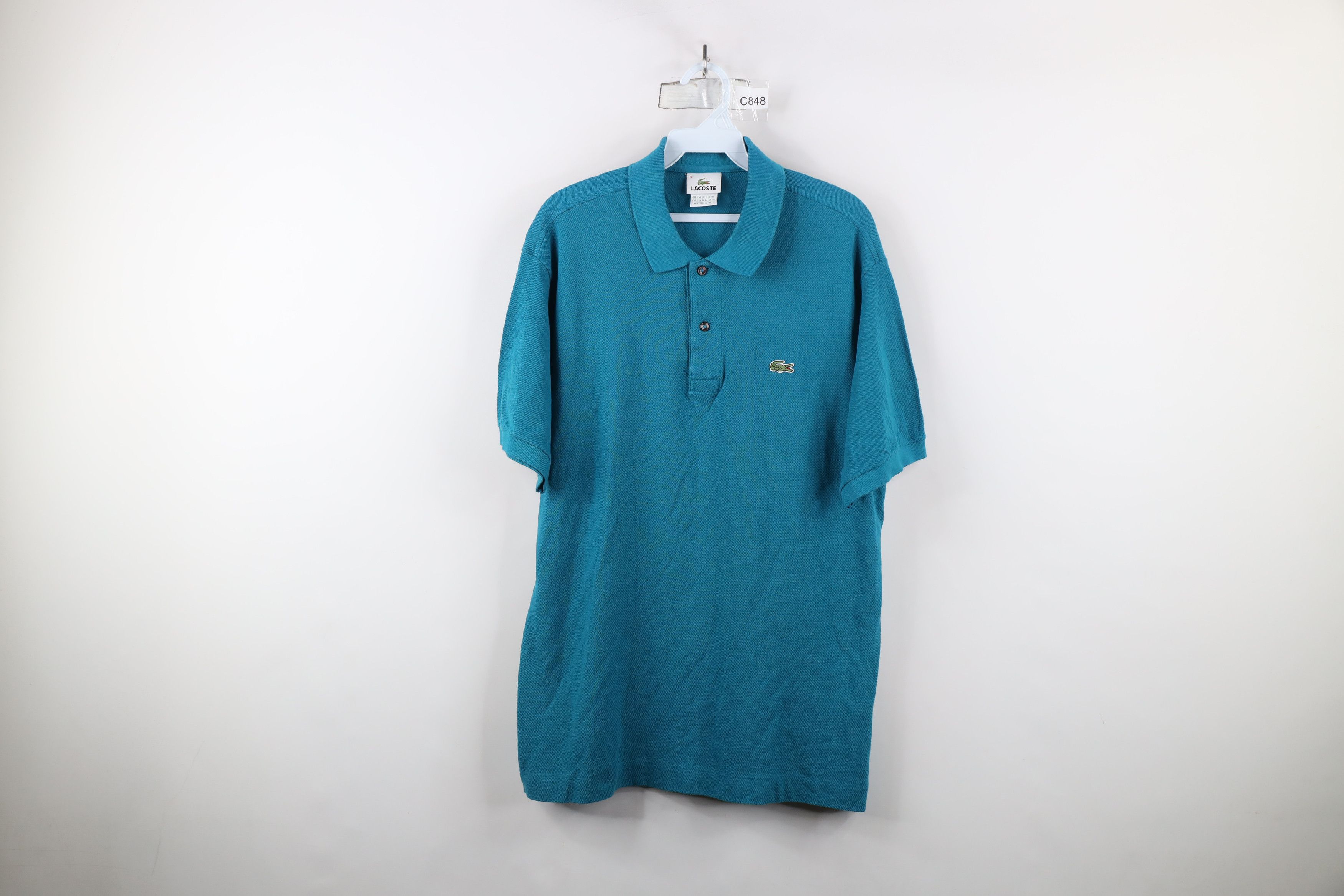 Lacoste × Vintage Lacoste Croc Logo Pique Cotton Golf Tennis Polo Teal Size US XL / EU 56 / 4 - 1 Thumbnail