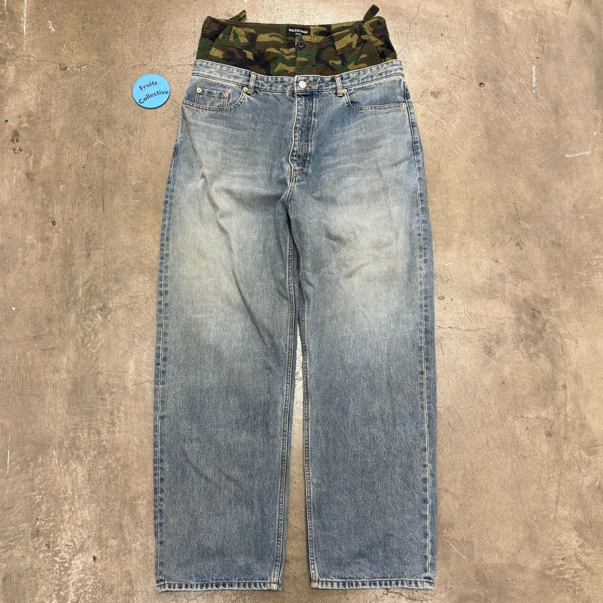 Pre-owned Balenciaga Fw21 ‘afterworld' Hybrid Denim Jeans In Multicolor