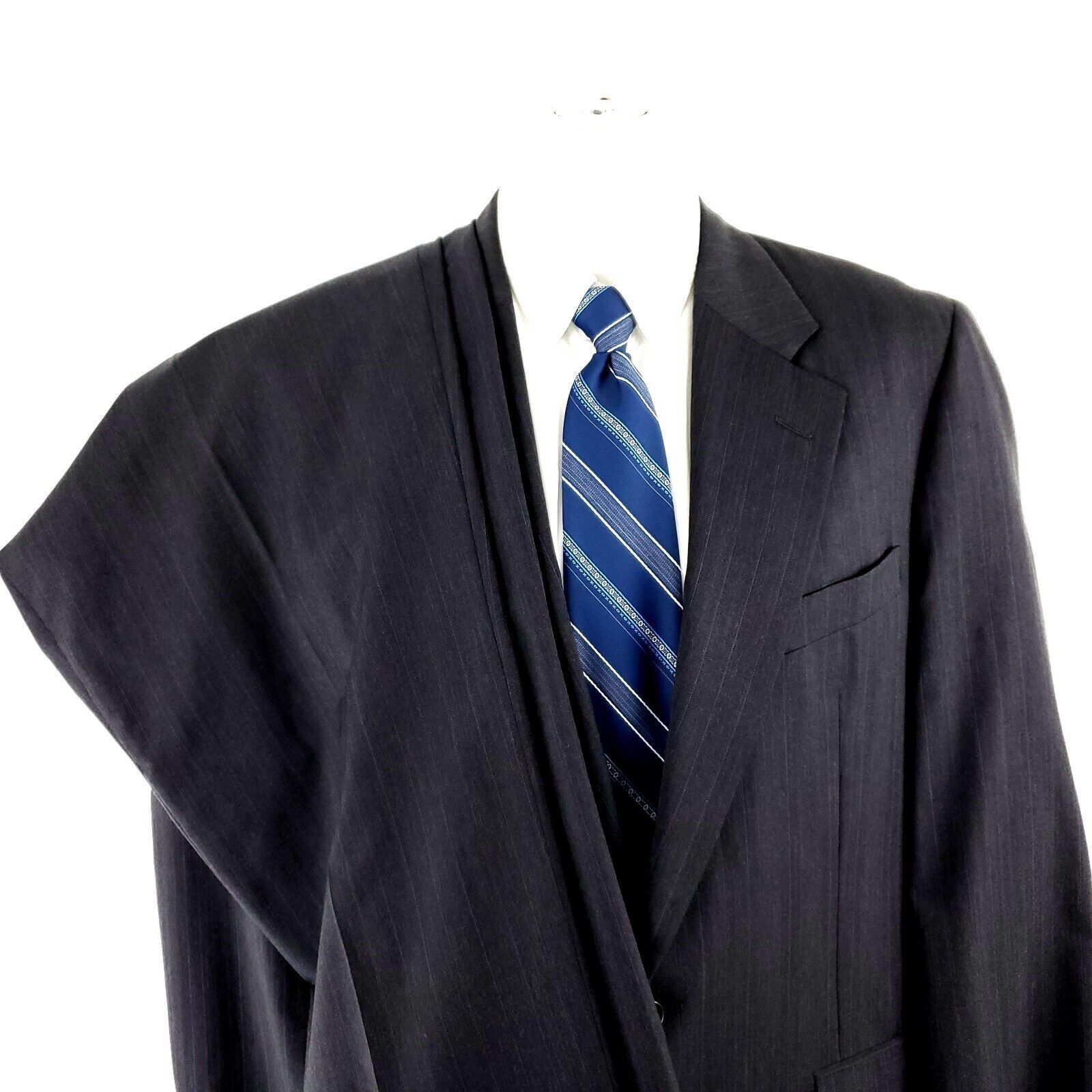 Hickey Freeman Hickey Freeman Wool 2 Button 2 Piece Suit 42R Gray W/ Purple Size 42R - 1 Thumbnail