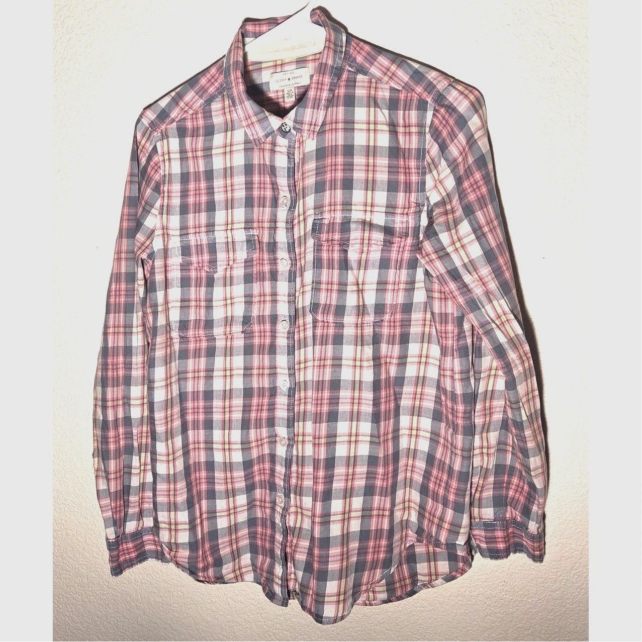 Lucky Brand Chic Lucky Brand Burgundy & Cream Button Up Shirt - Small Size US S / EU 44-46 / 1 - 3 Thumbnail