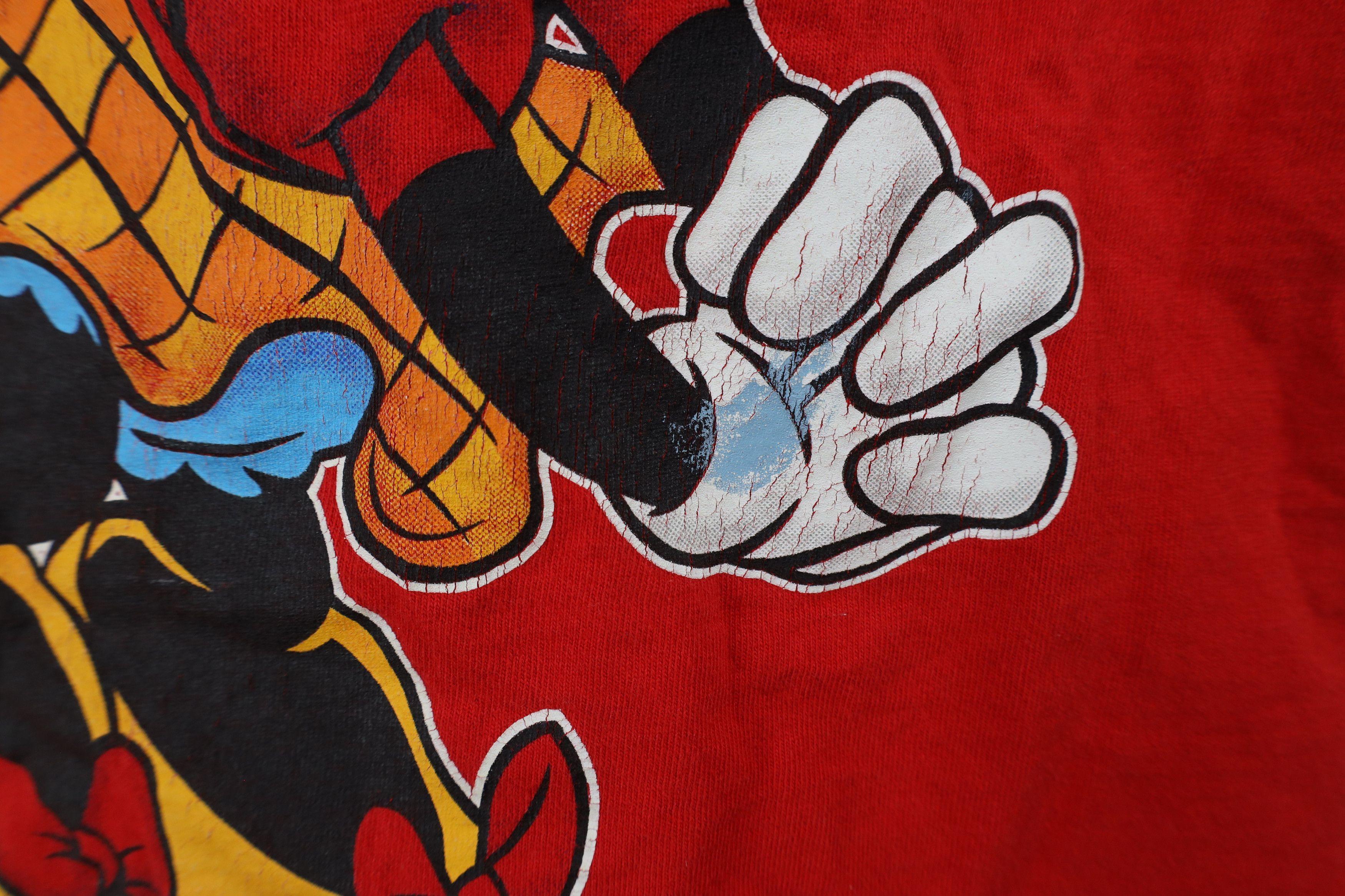 Disney × Vintage Vintage 90s Disney Mickey Minnie Mouse T-Shirt USA Red Size ONE SIZE - 6 Thumbnail