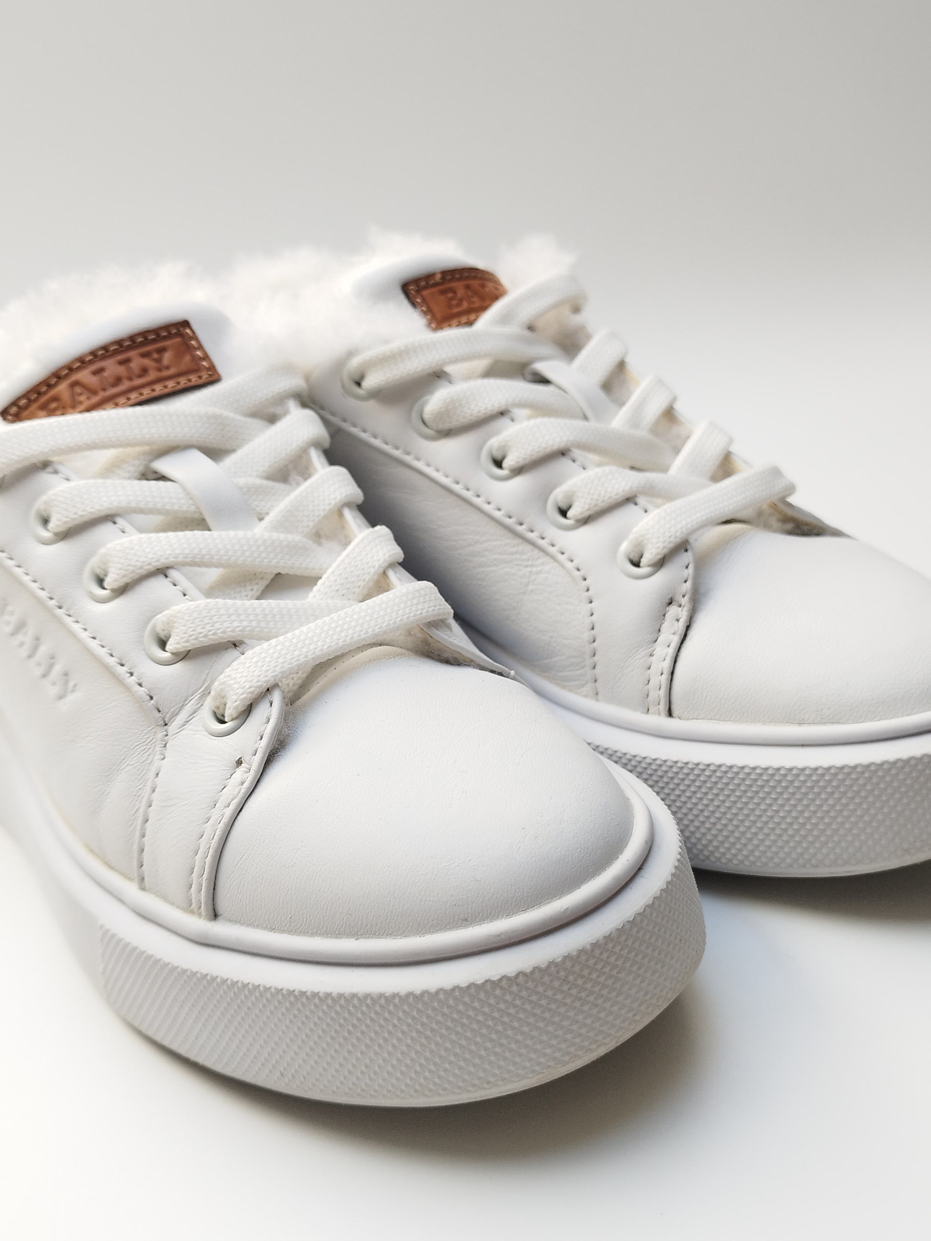 Bally Bally leather Trainers faux fur white beige Size US 6 / IT 36 - 8 Thumbnail