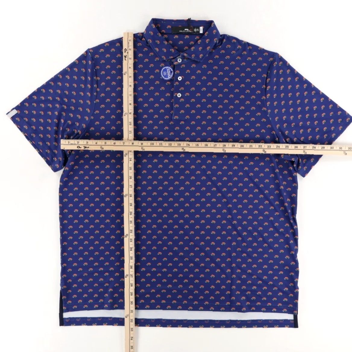 RLX Ralph Lauren RLX Ralph Lauren Golf Polo Shirt Blue 2XL Mens All Over Print Shirt Size US XXL / EU 58 / 5 - 3 Thumbnail