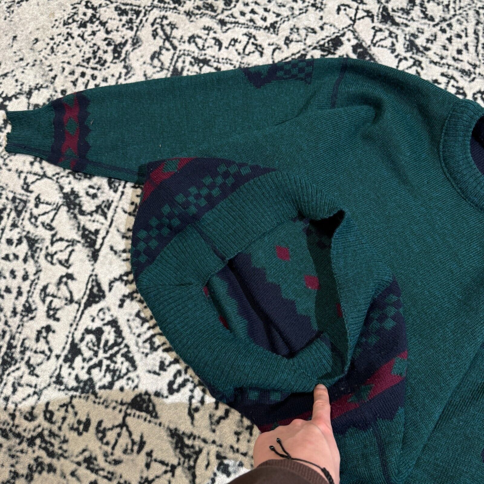 Vintage Vintage Unisex Green Wool Sweater Size S Boho Grunge Smart Size US S / EU 44-46 / 1 - 8 Thumbnail
