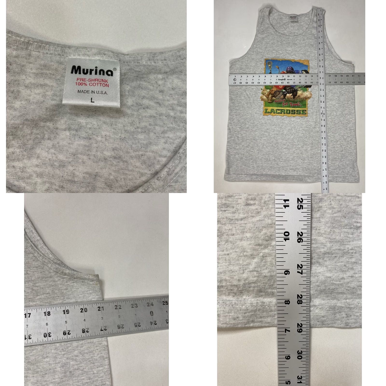 Vintage VINTAGE Human-i-Tees Lacrosse Lion & Gorilla Tank Top T-shirt Men Large USA 90s Size US L / EU 52-54 / 3 - 8 Thumbnail