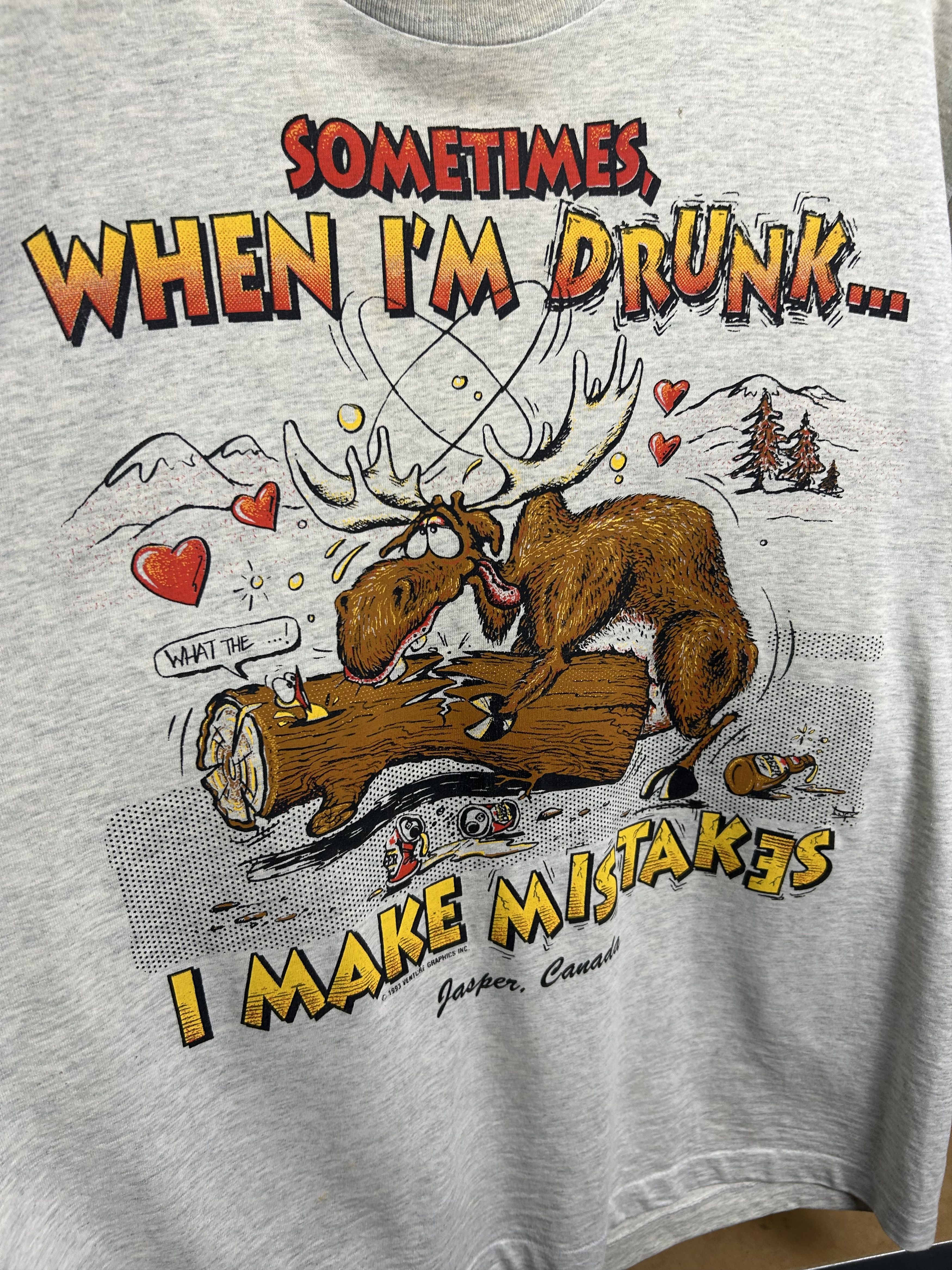 Vintage Vintage 90s Drunk Moose Funny Humor Sex T-shirt Size US L / EU 52-54 / 3 - 9 Thumbnail